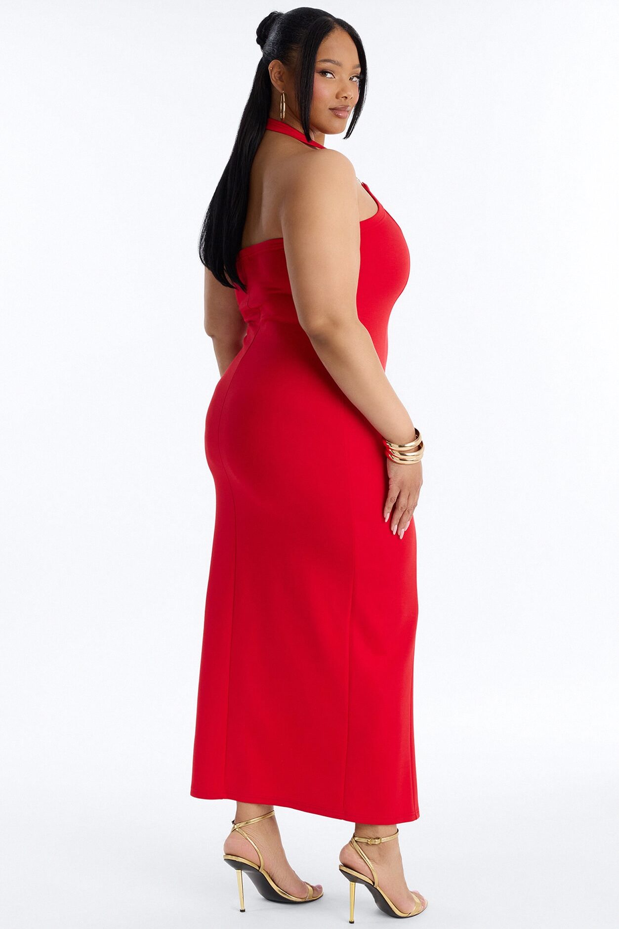 Jezabell Halter Maxi Dress - Red