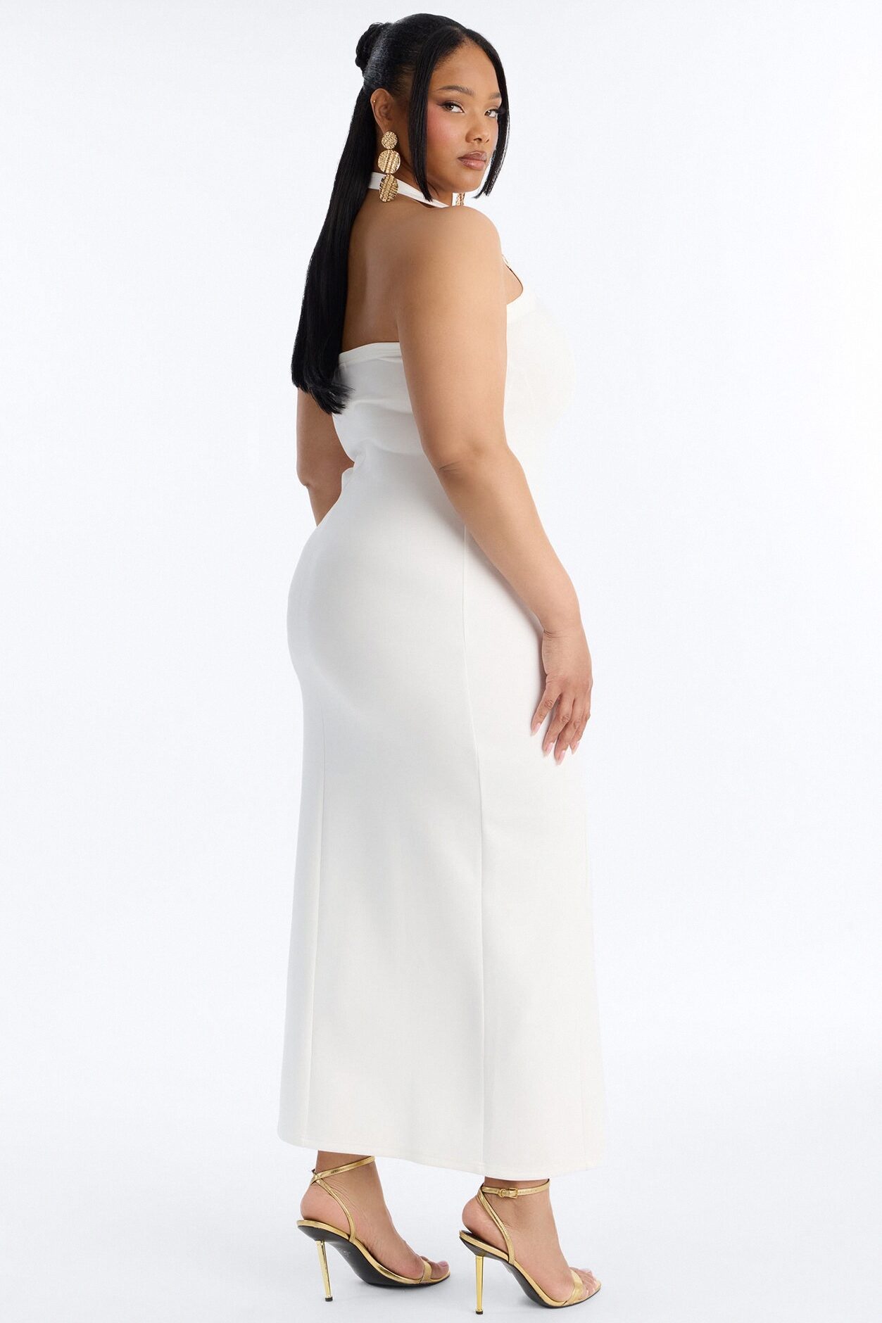 Jezabell Halter Maxi Dress - White
