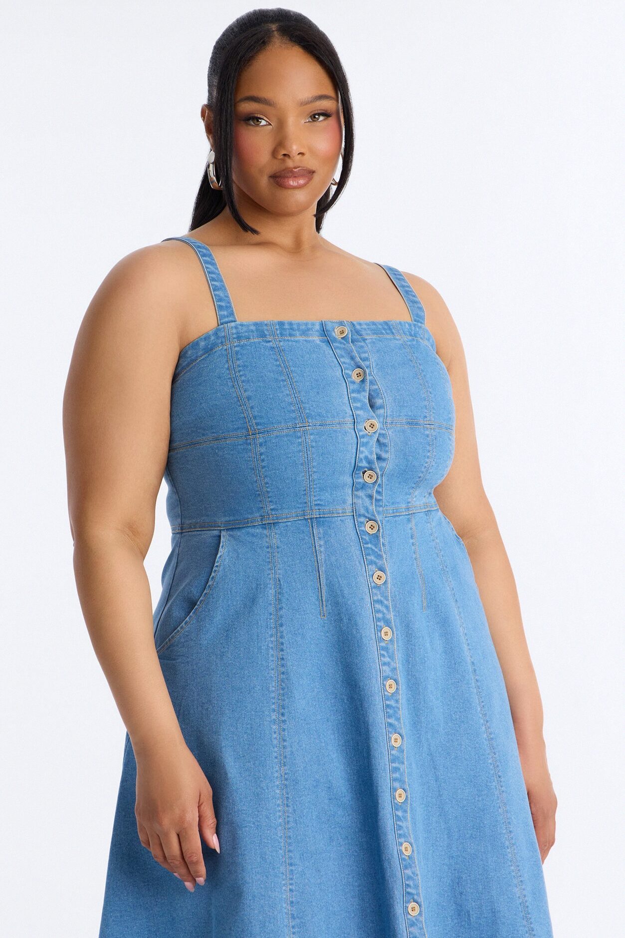 Romi Denim Midi Dress - Light Wash