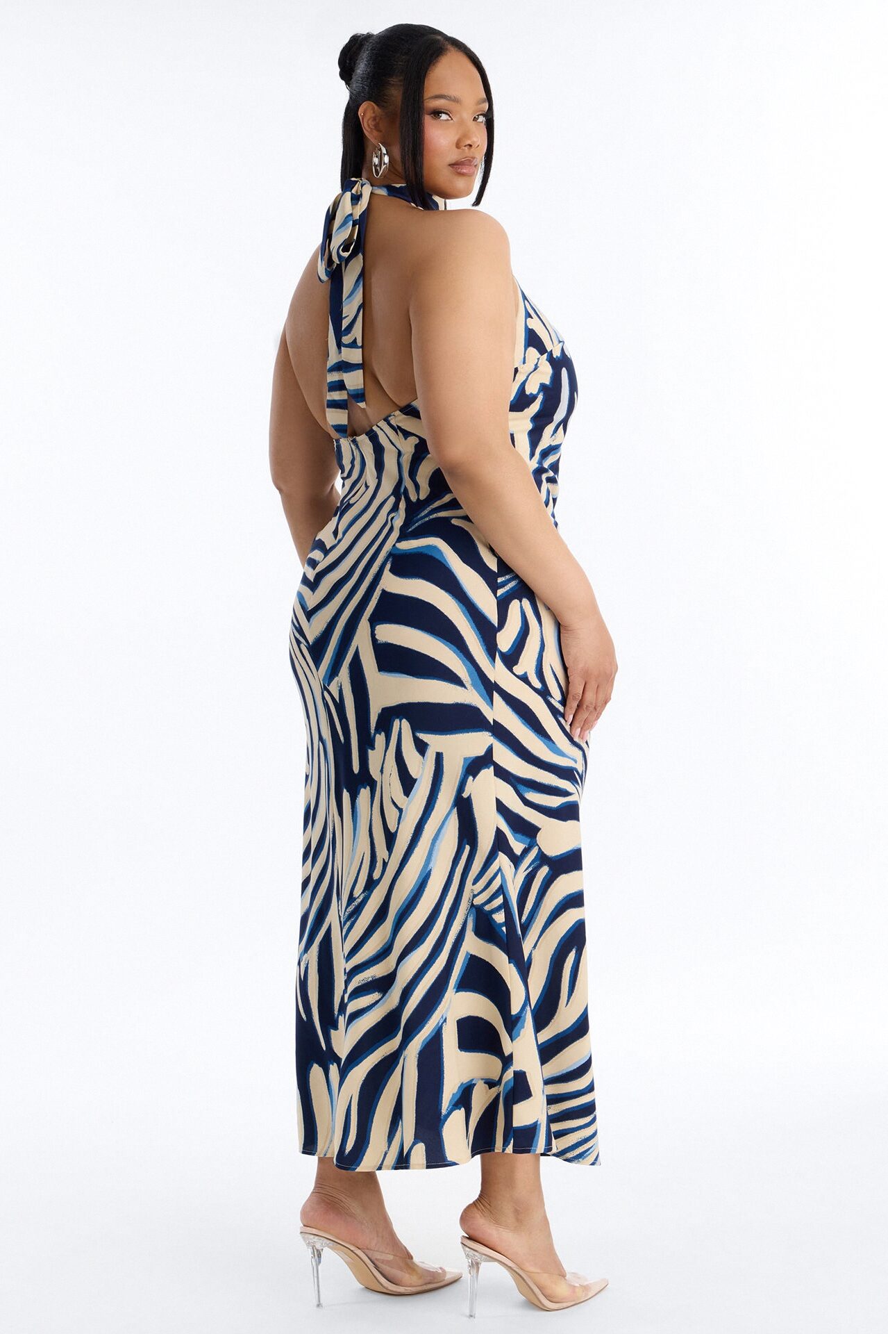 Gigi Halter Chiffon Maxi Dress - Blue/combo
