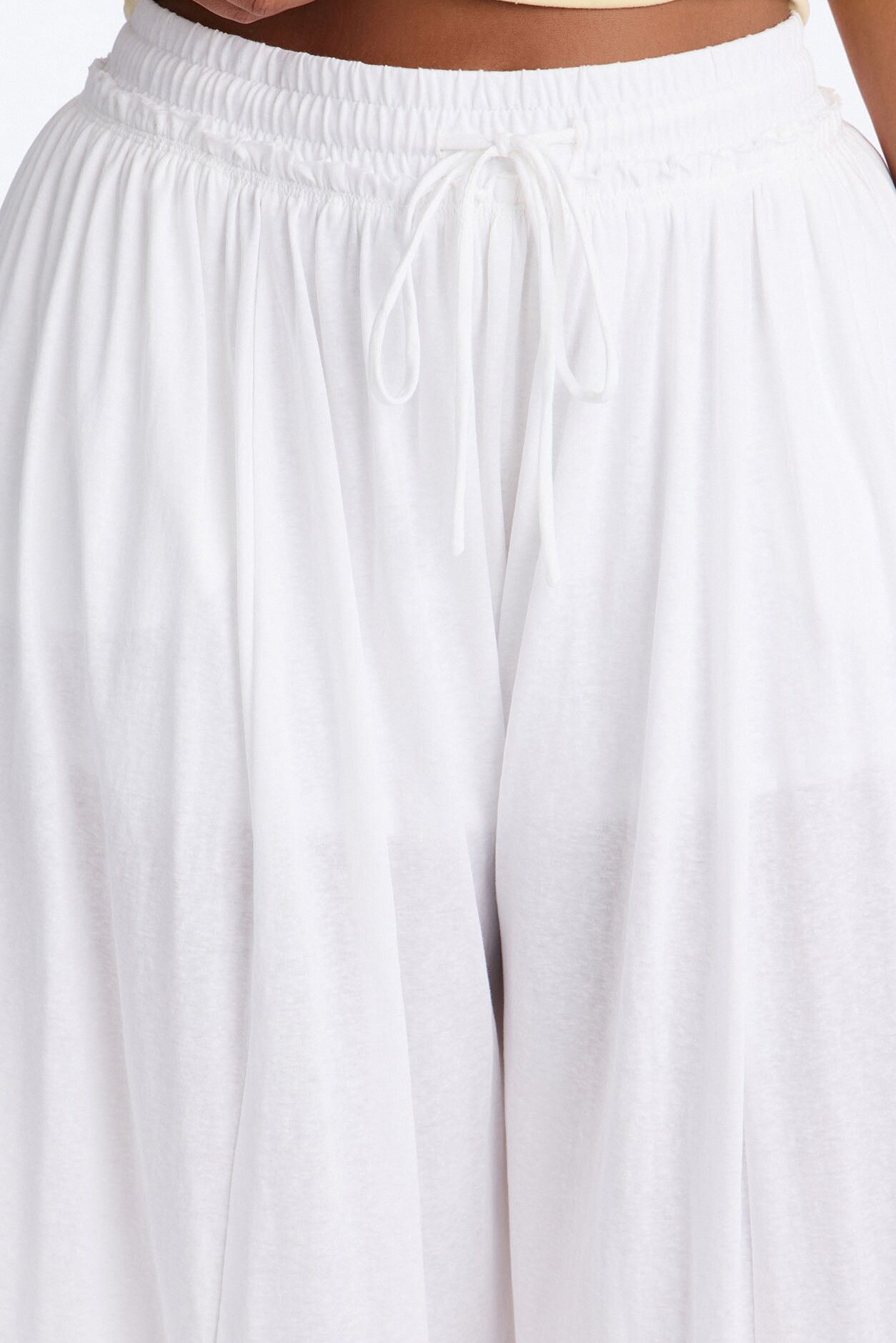 Opal Mid Rise Wide Leg Cropped Pant - White