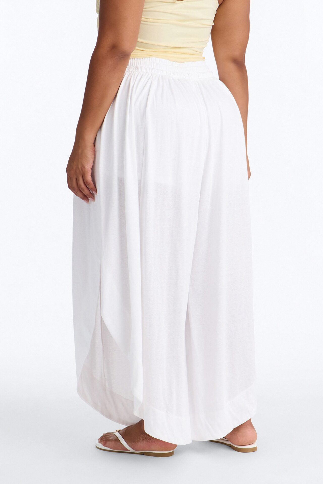 Opal Mid Rise Wide Leg Cropped Pant - White