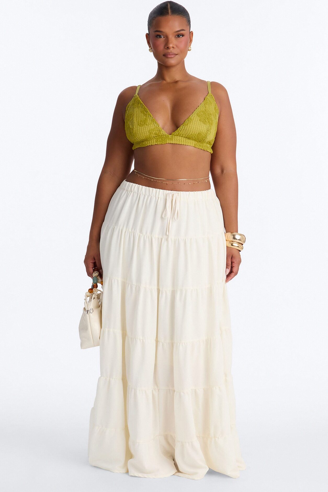 Selena Crochet Bralette Tank Top - Chartreuse