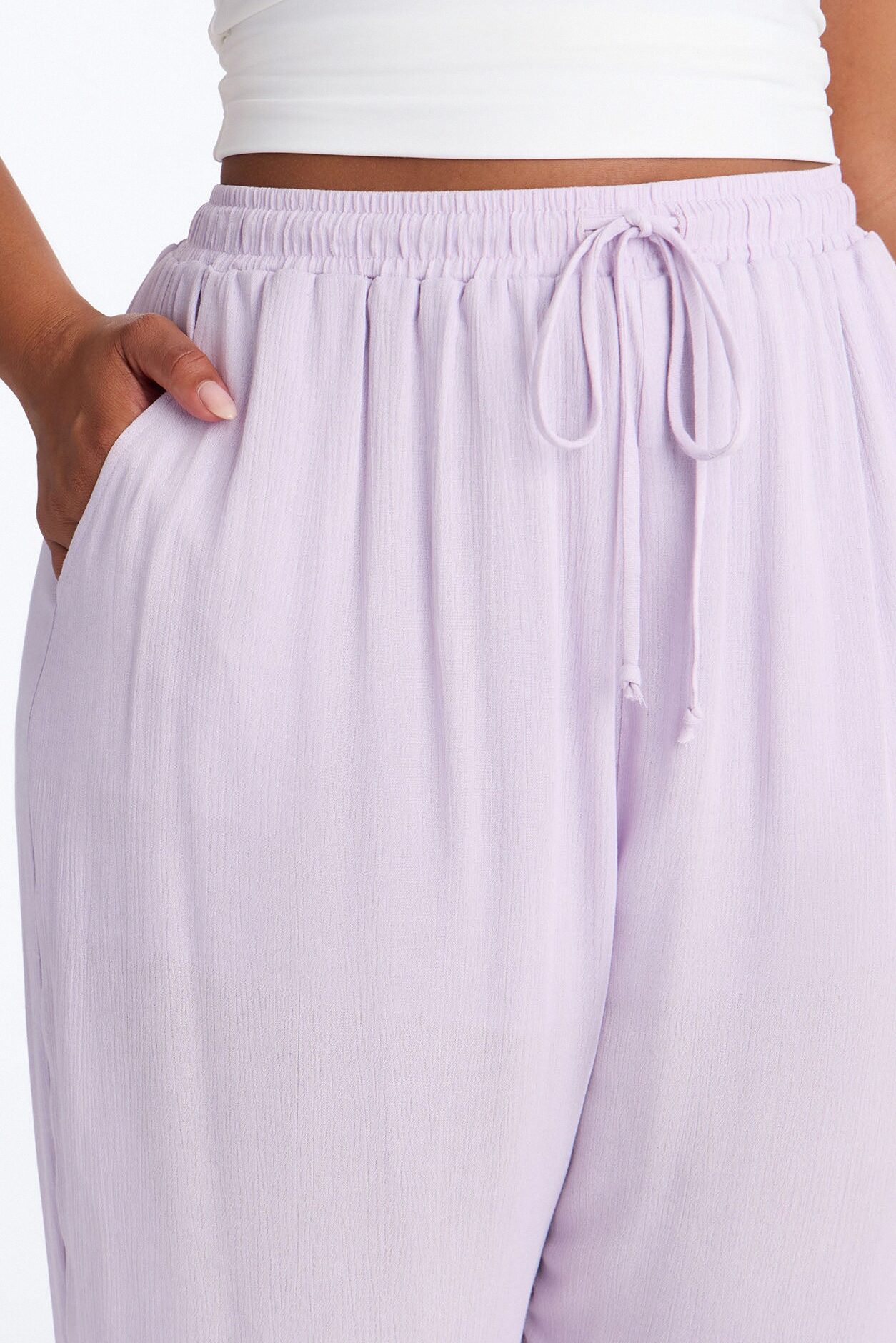 In Cannes For The Summer Wide Leg Gauze Pant - Lavender