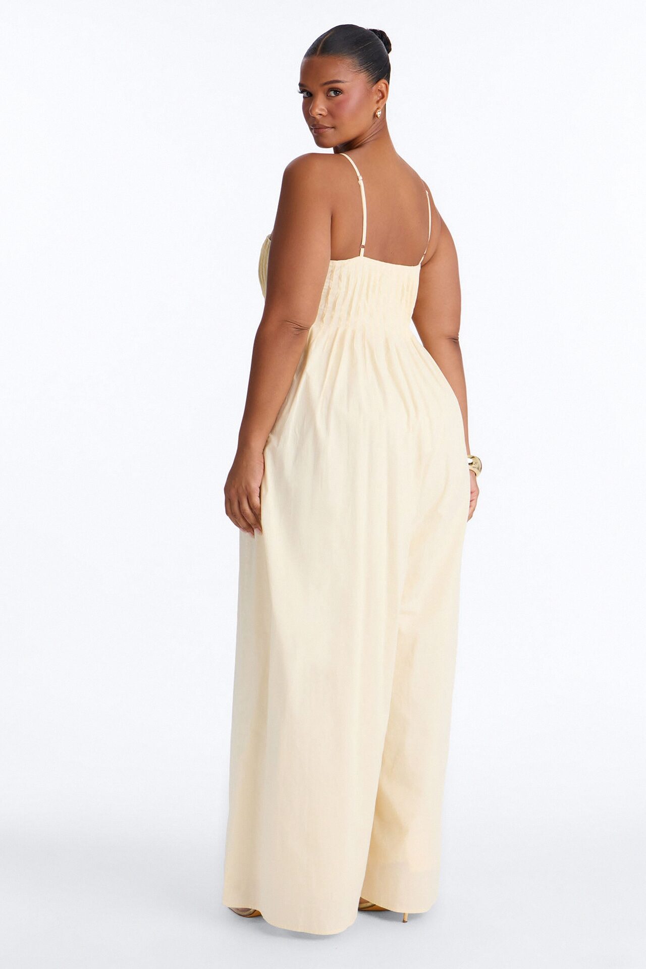 Tate Poplin Wide Leg Jumpsuit - Yellow