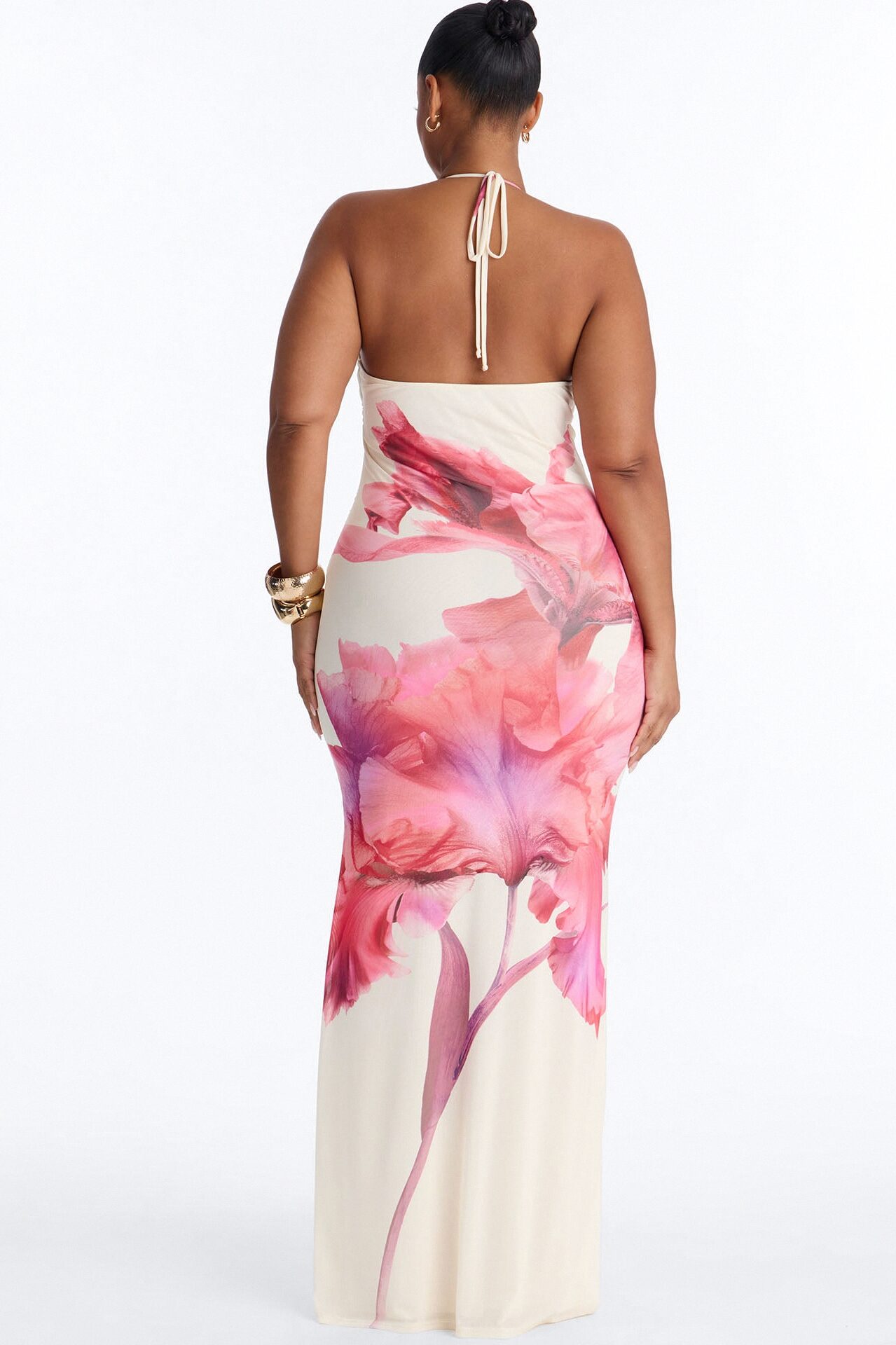 Iyla Floral Mesh Maxi Dress - Pink/combo