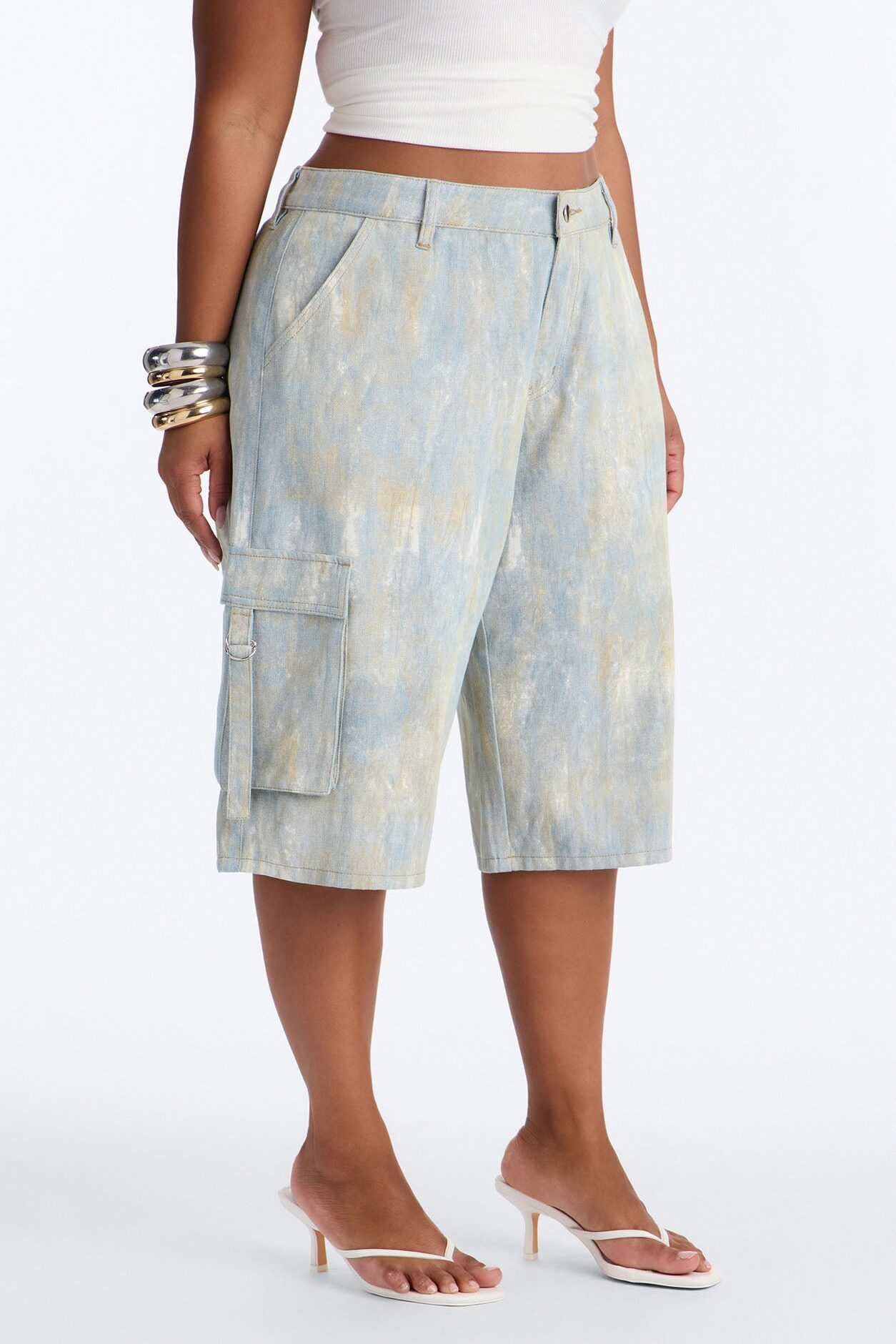 Spring Chaos Cargo Bermuda Short - Blue/combo