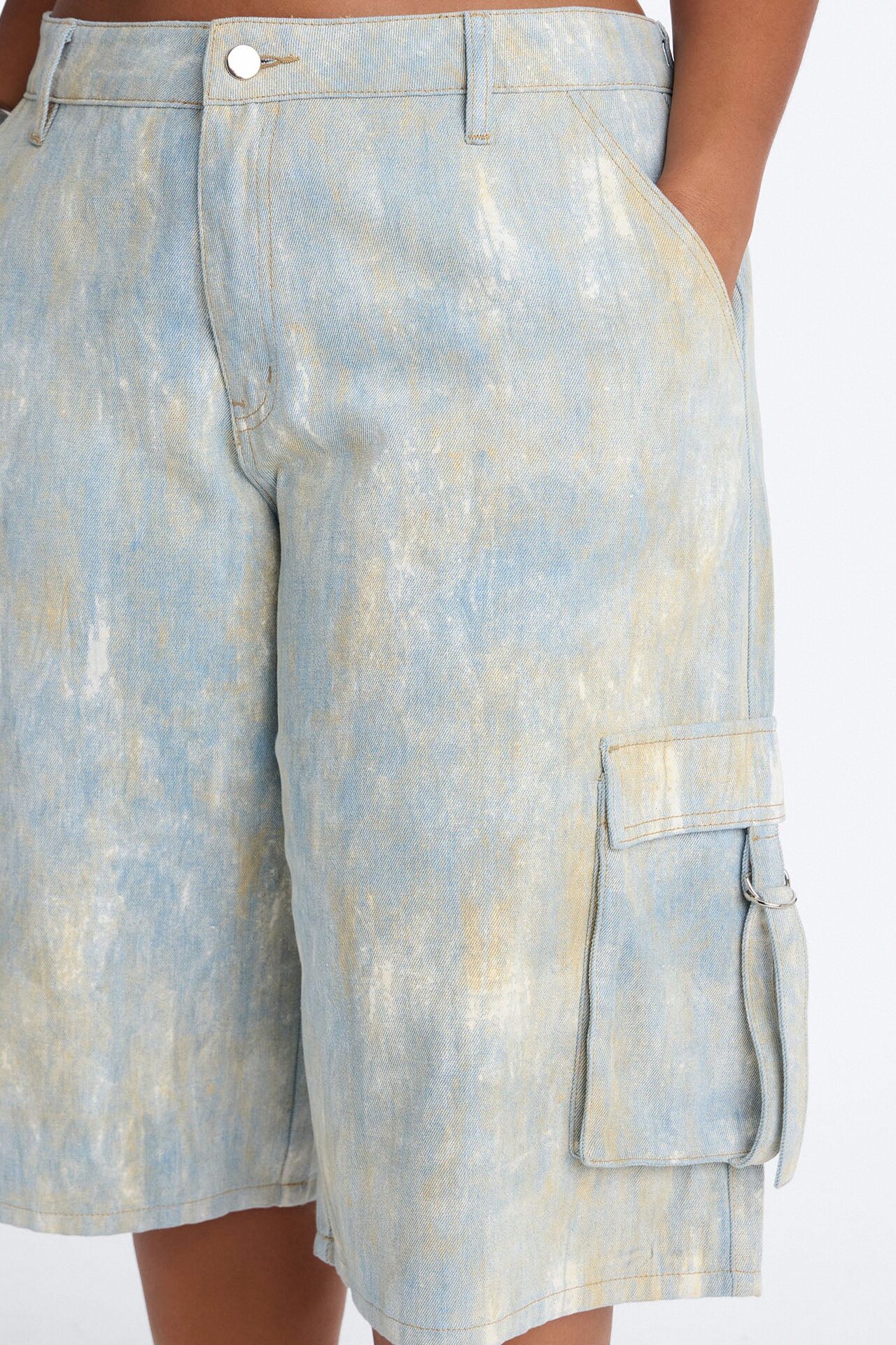 Spring Chaos Cargo Bermuda Short - Blue/combo