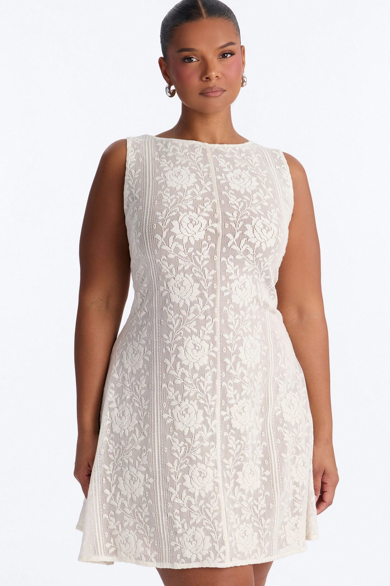 Eloise Sleeveless Lace Mini Dress - Cream