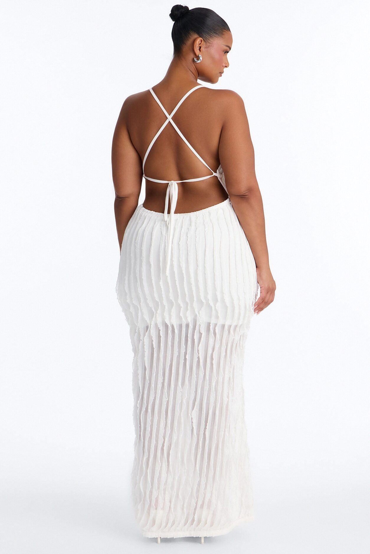 Like No Other Textured Maxi Dress - White