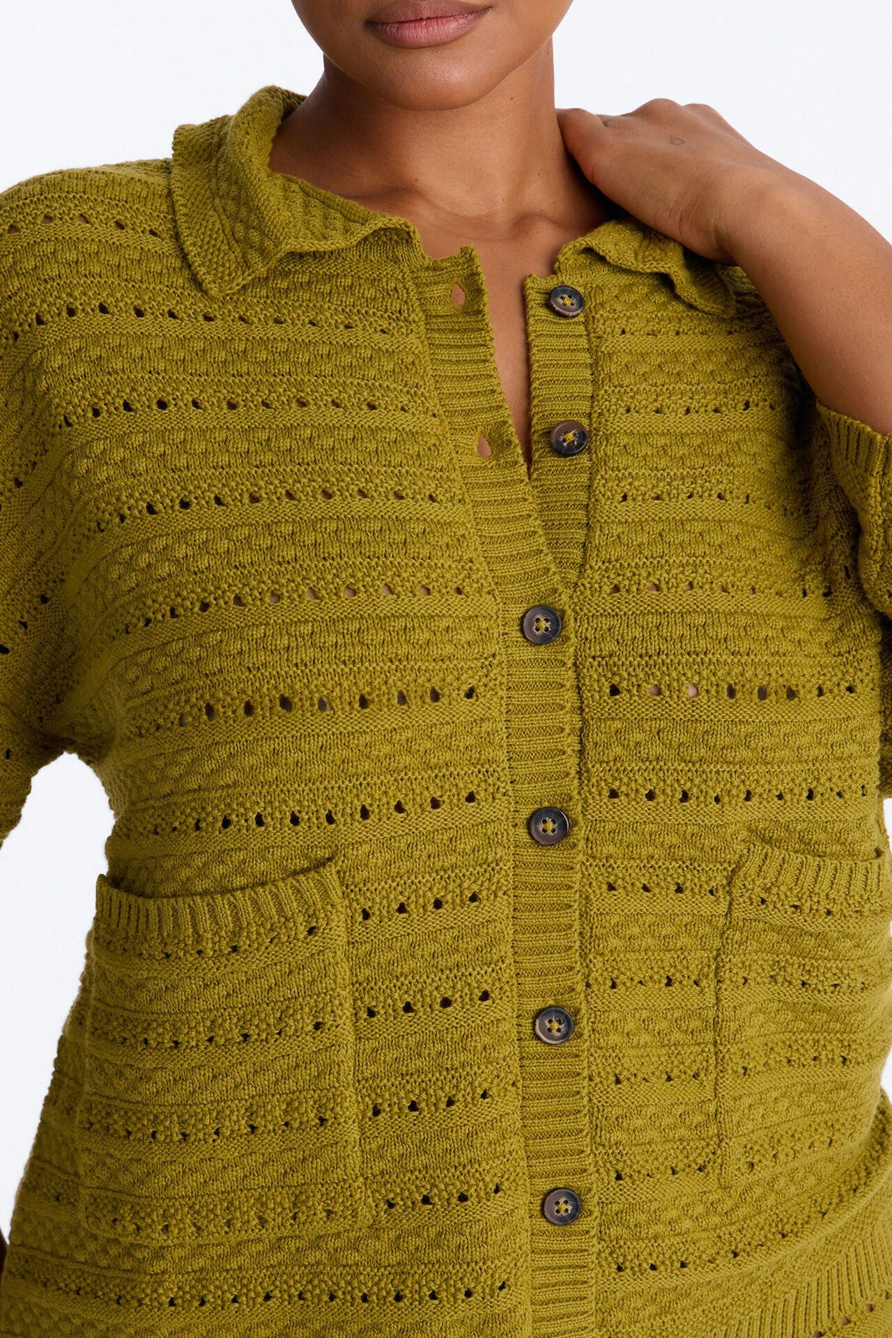 Free Spirit Crochet Short Set - Chartreuse