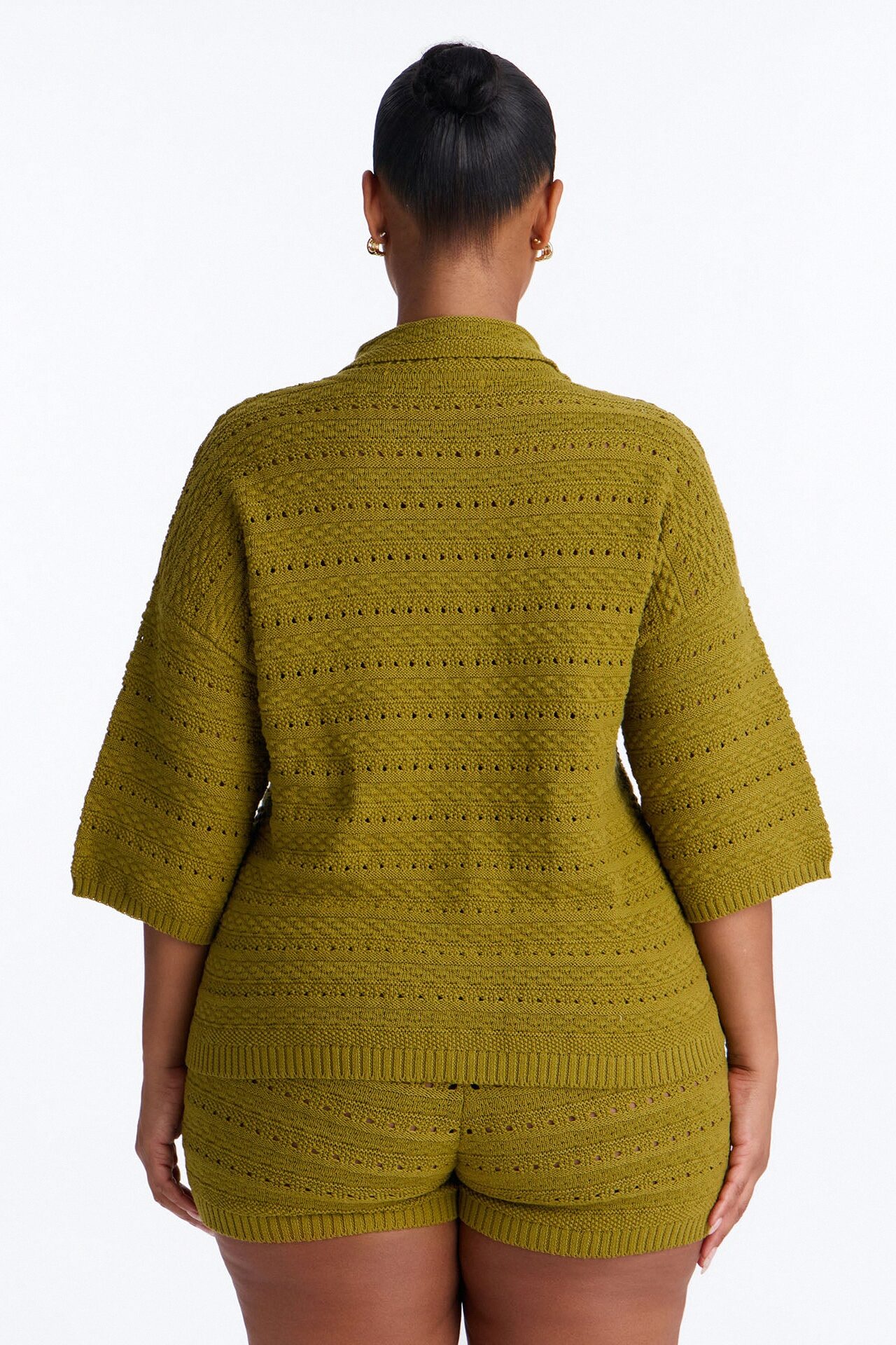 Free Spirit Crochet Short Set - Chartreuse