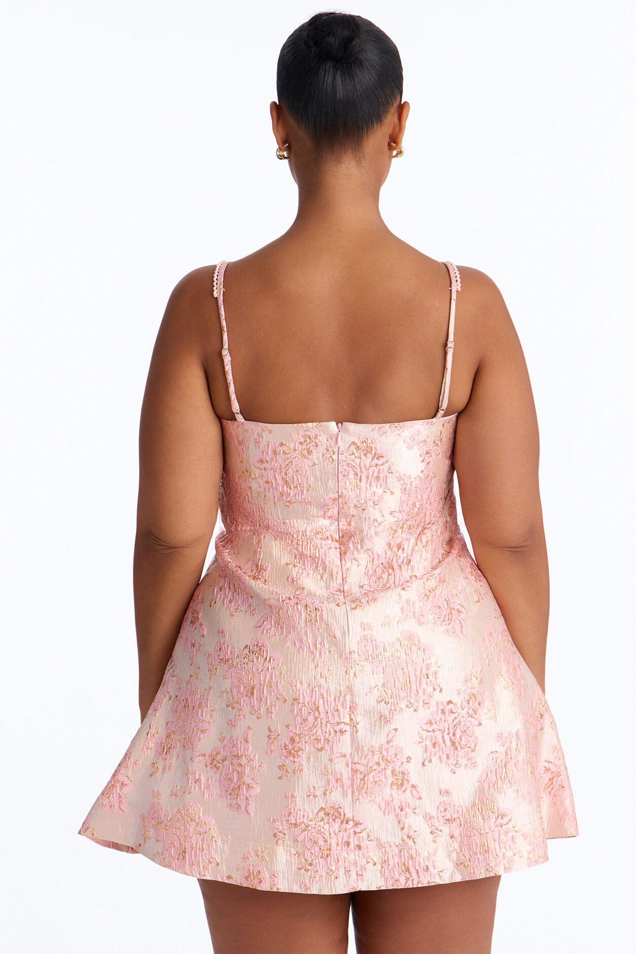 Sugar And Spice Jacquard Mini Dress - Pink