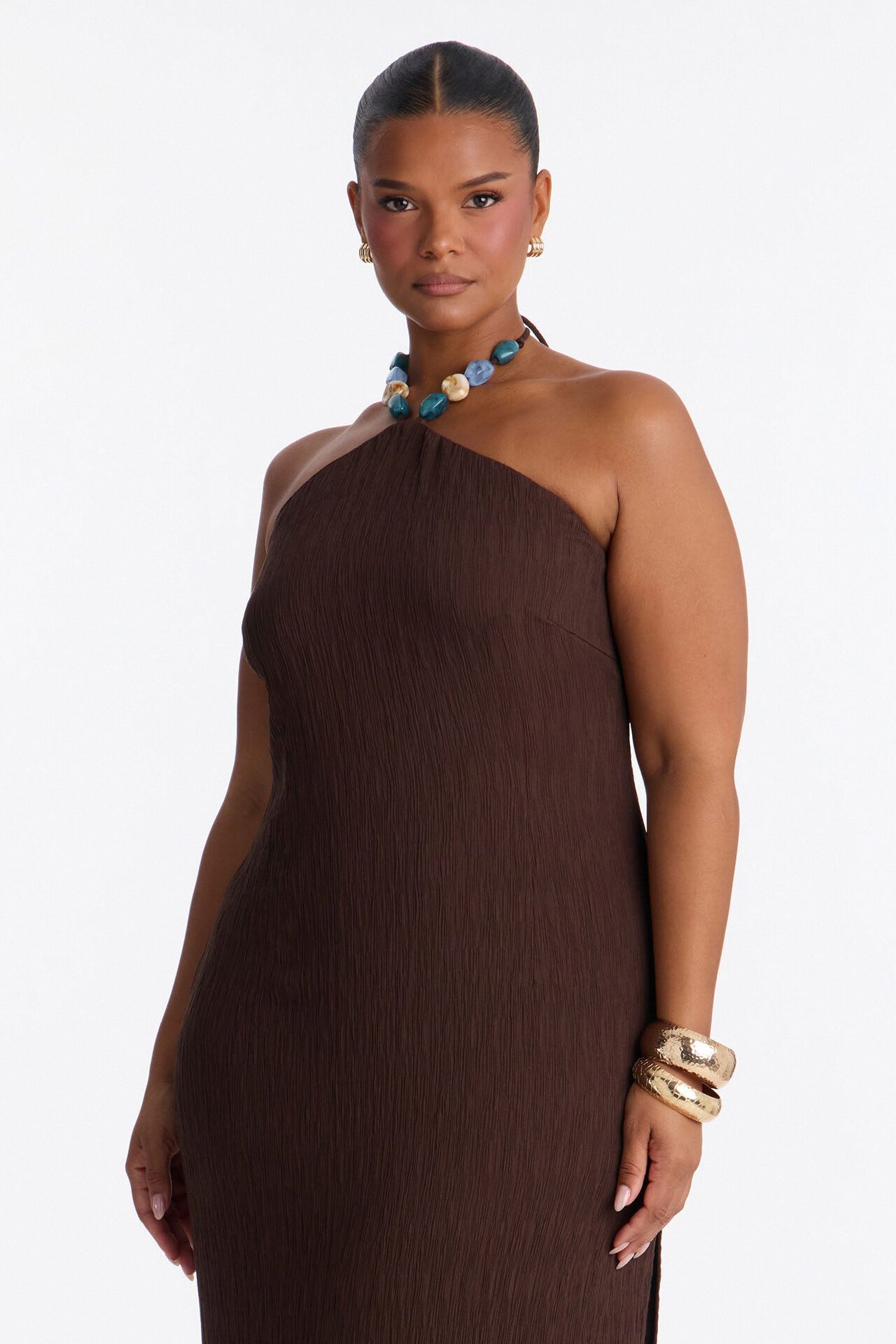 Rylee Halter Maxi Dress - Chocolate