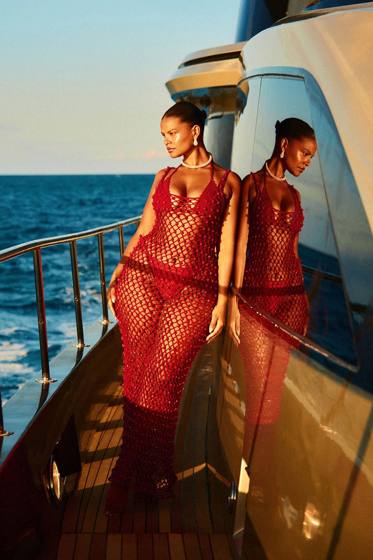 Alondra Crochet Maxi Dress Cover Up - Burgundy