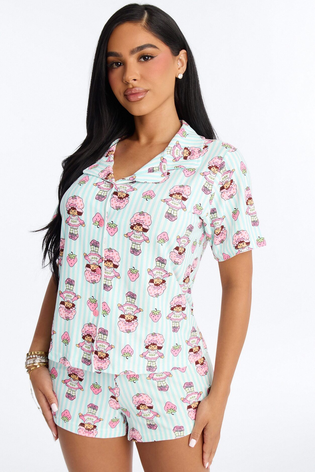 Strawberry Shortcake's Berries & Stripes PJ Short Set - Blue/combo