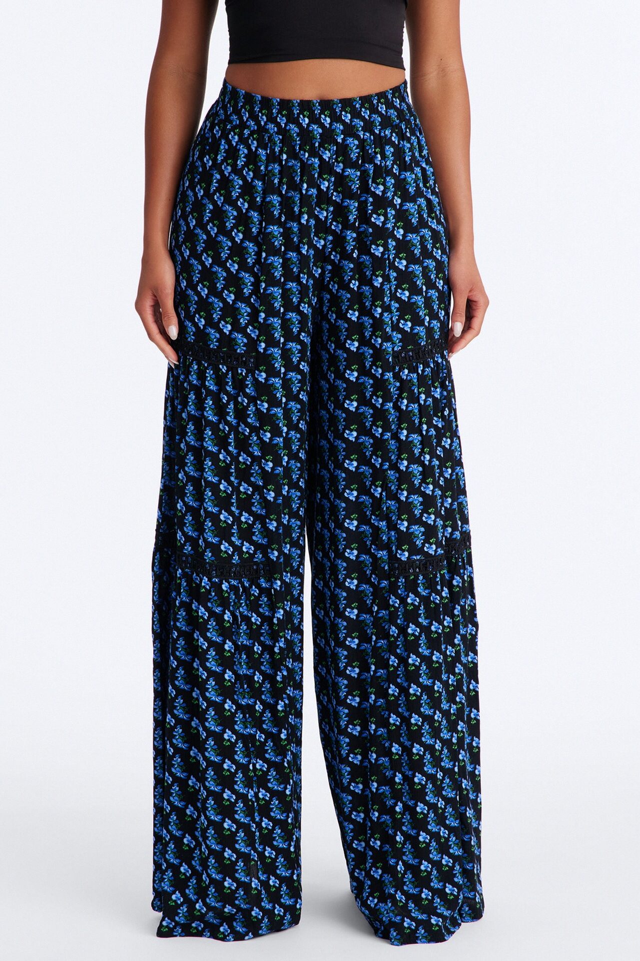 Maybe Later Wide Leg Pant - Blue/combo