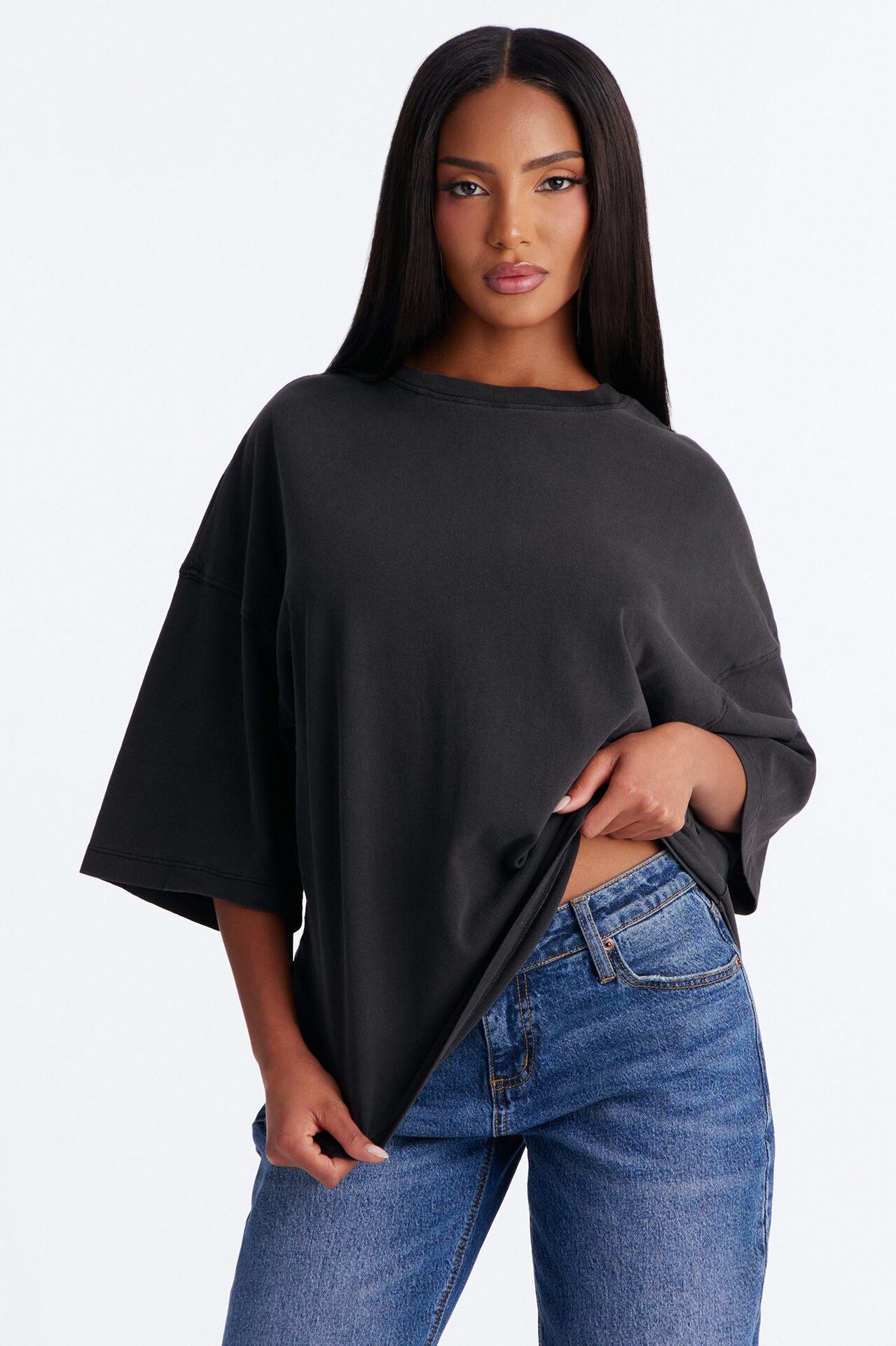 London Washed Oversized Short Sleeve T-Shirt - Black