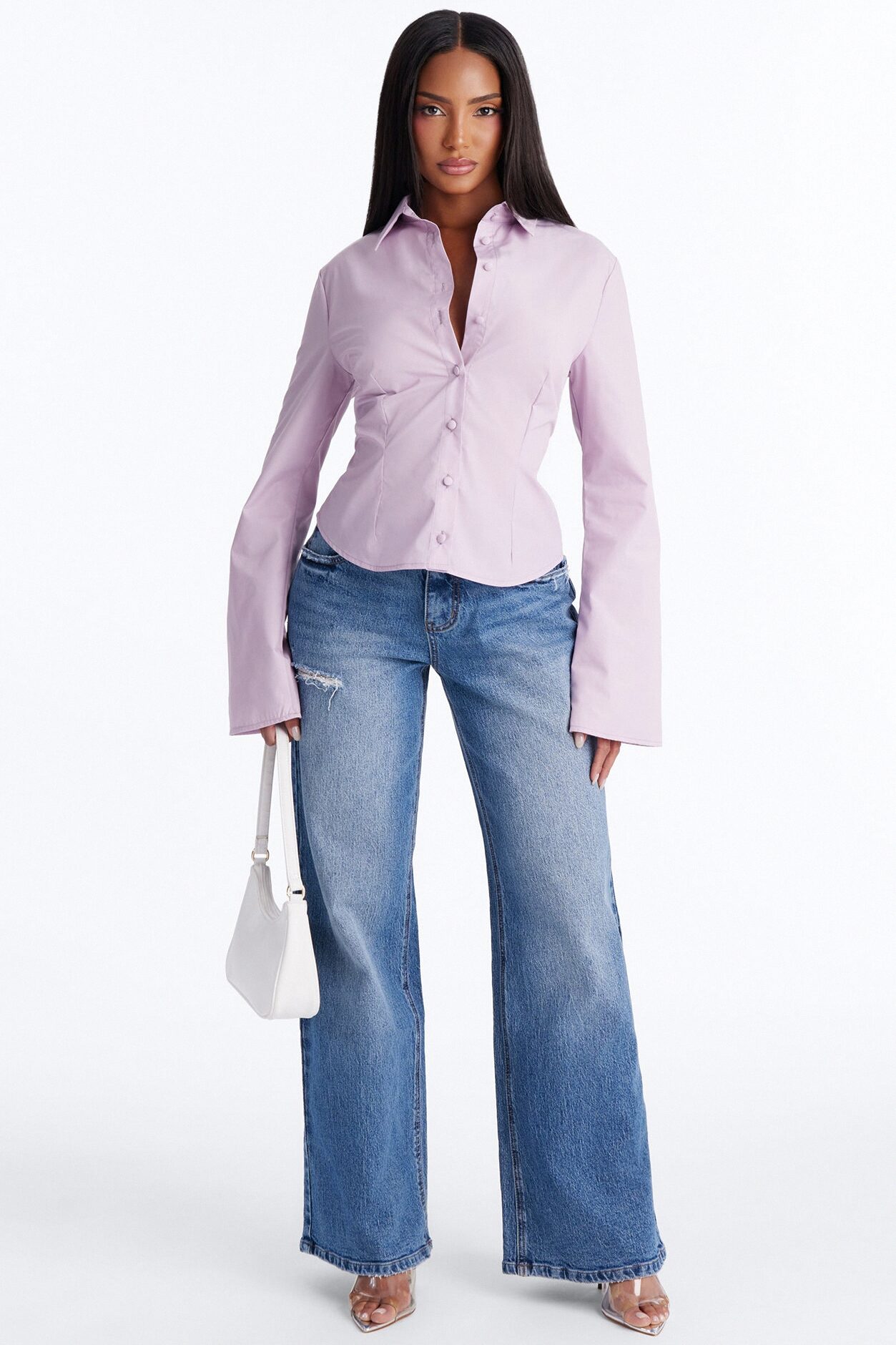 Morgan Poplin Shirt - Lilac