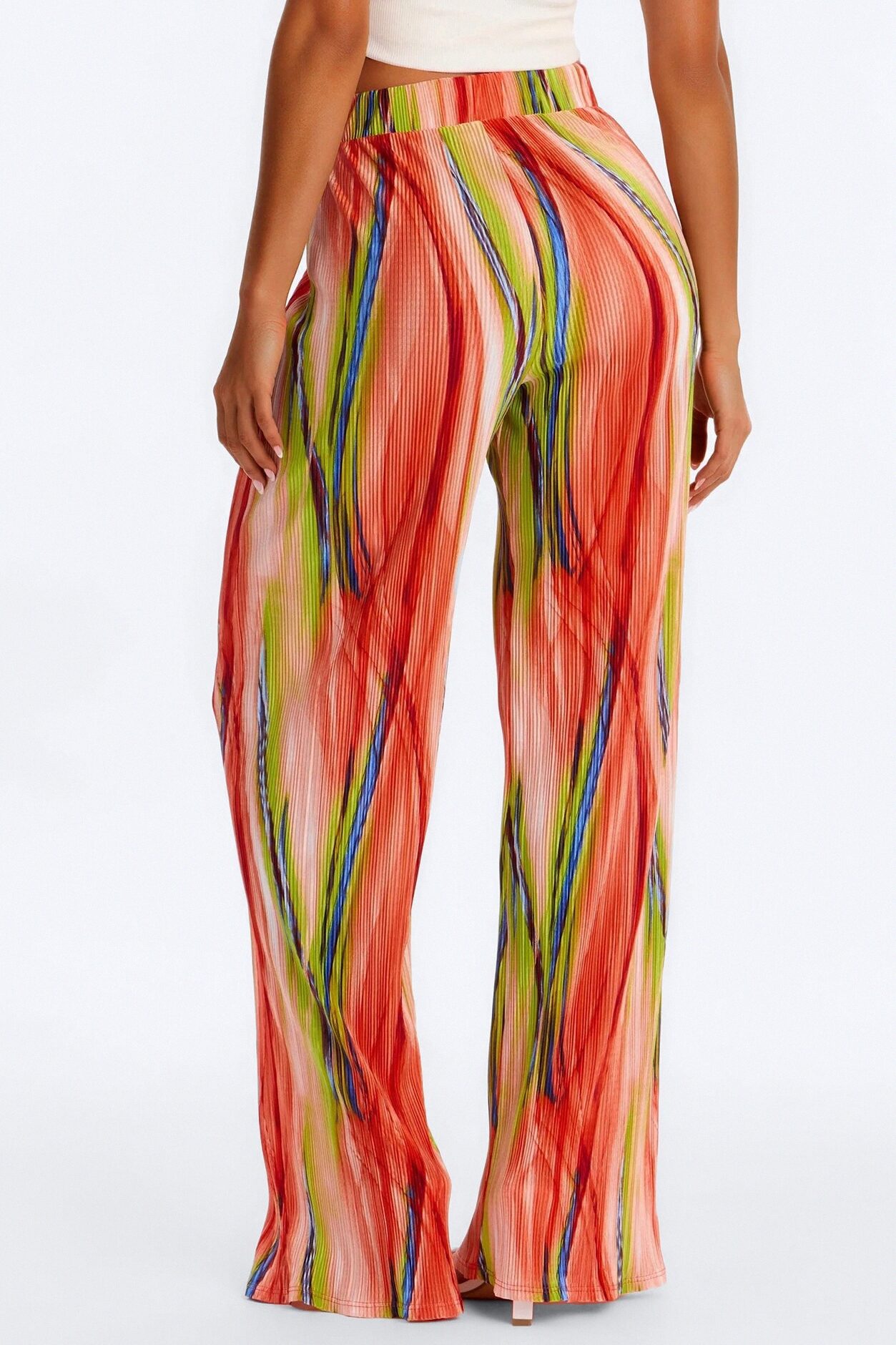 Pure Bliss Printed Plisse Pant - Green/combo