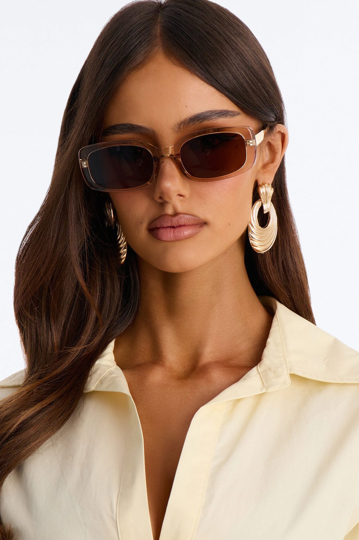 In Uniform Square Sunglasses - Brown