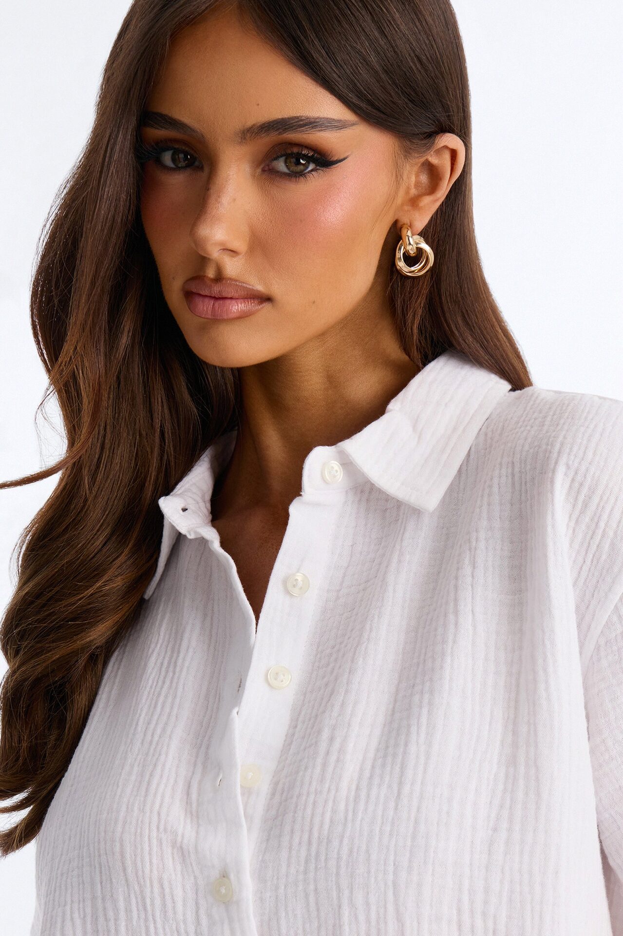 Sunset Blvd Gauze Short Set - White