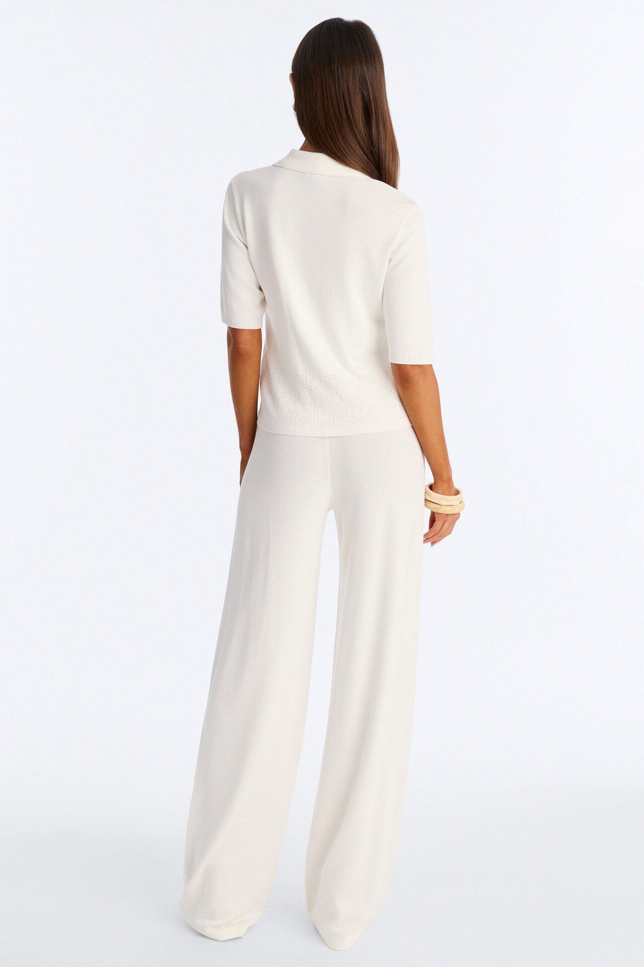 Sienna Sweater Knit Pant Set - White