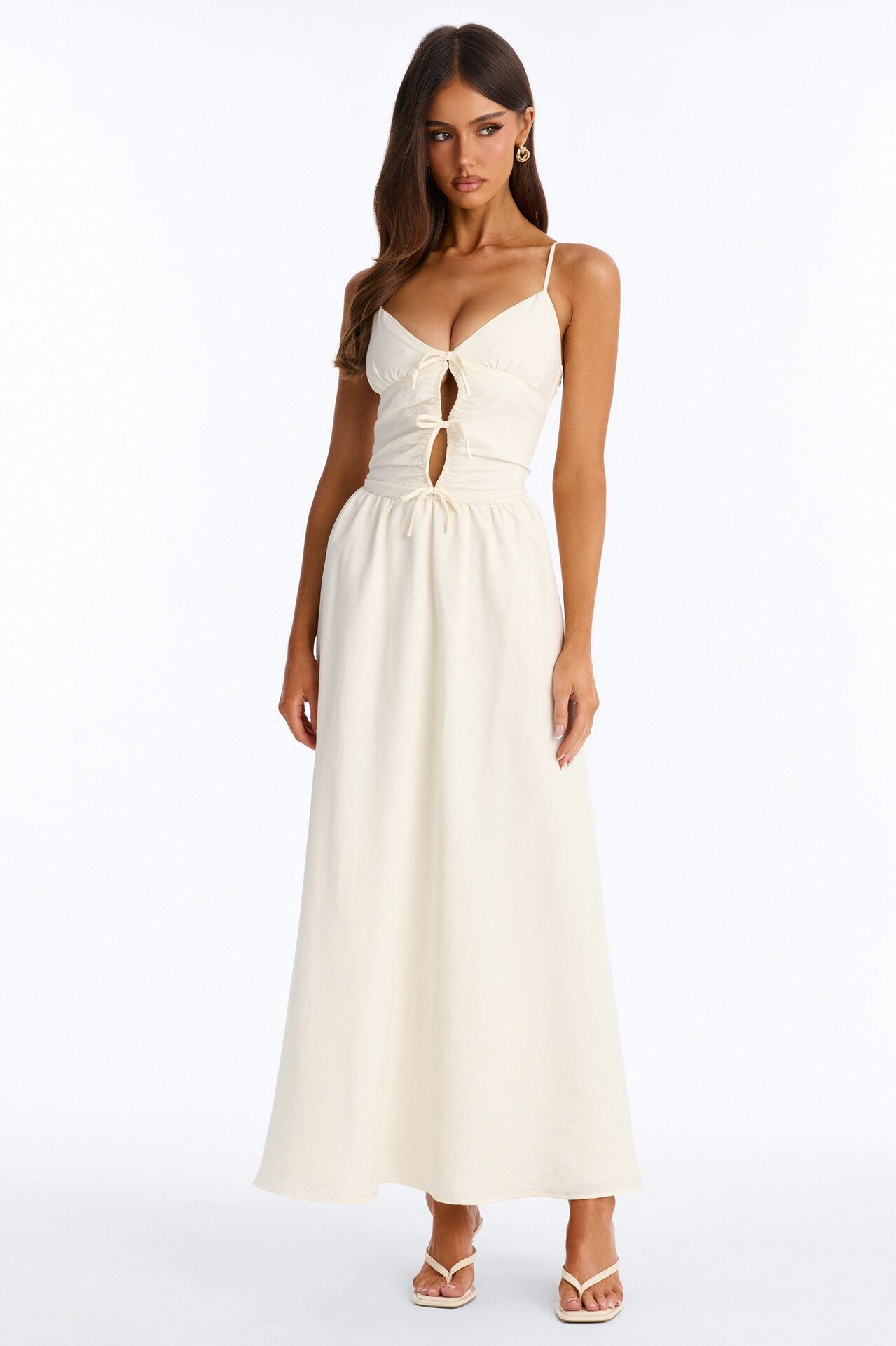 Sea Breeze Tie Front Maxi Dress - White