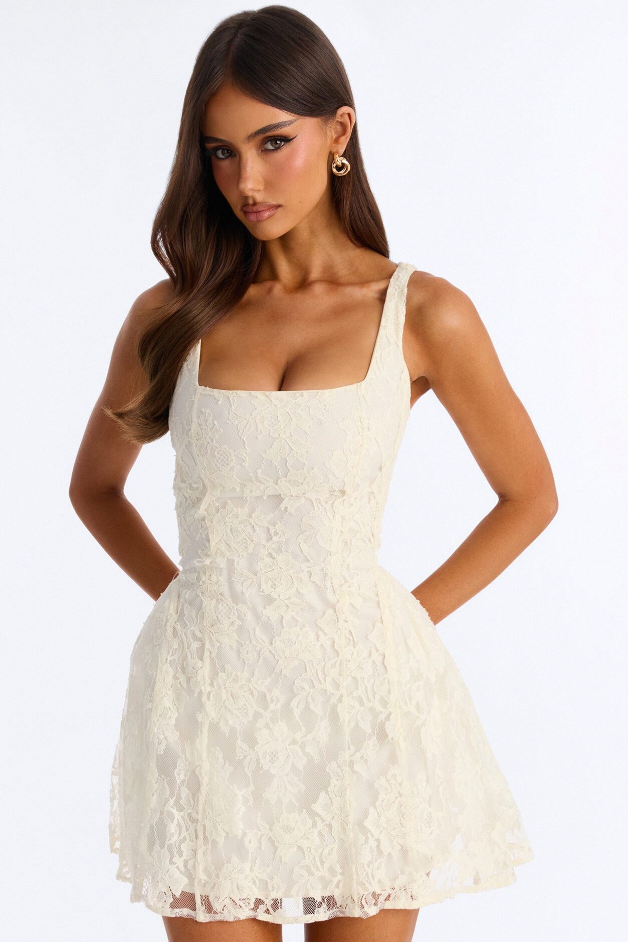 Little Miss Perfect Lace Micro Mini Dress - Ivory