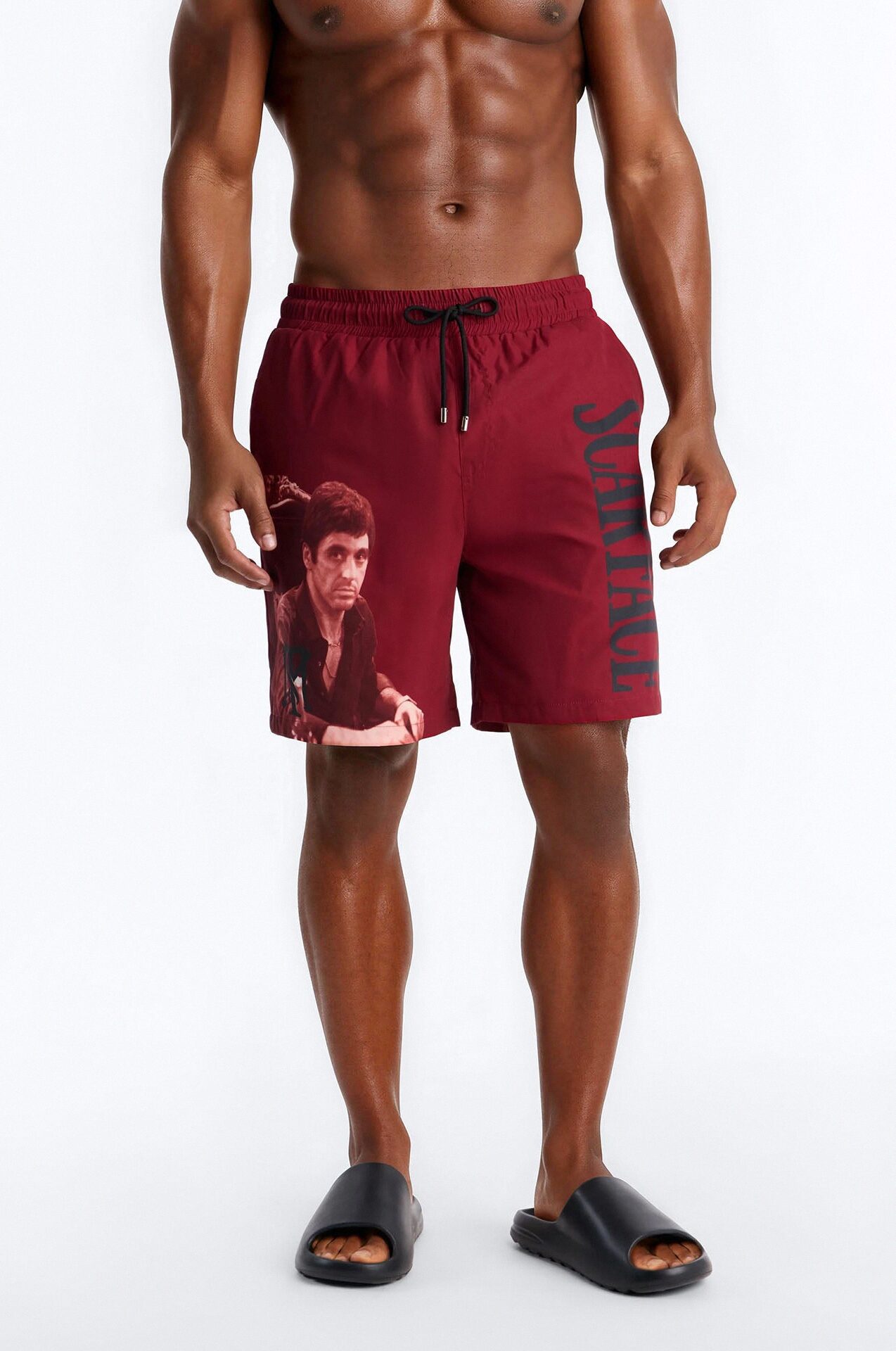 Scarface Vice Paradise Swim Trunk 7″ - Red