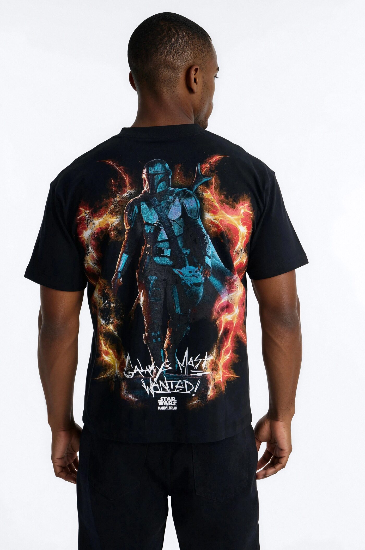 Star Wars Mandalorian Heavy Weight Oversized Short Sleeve Tee - Black