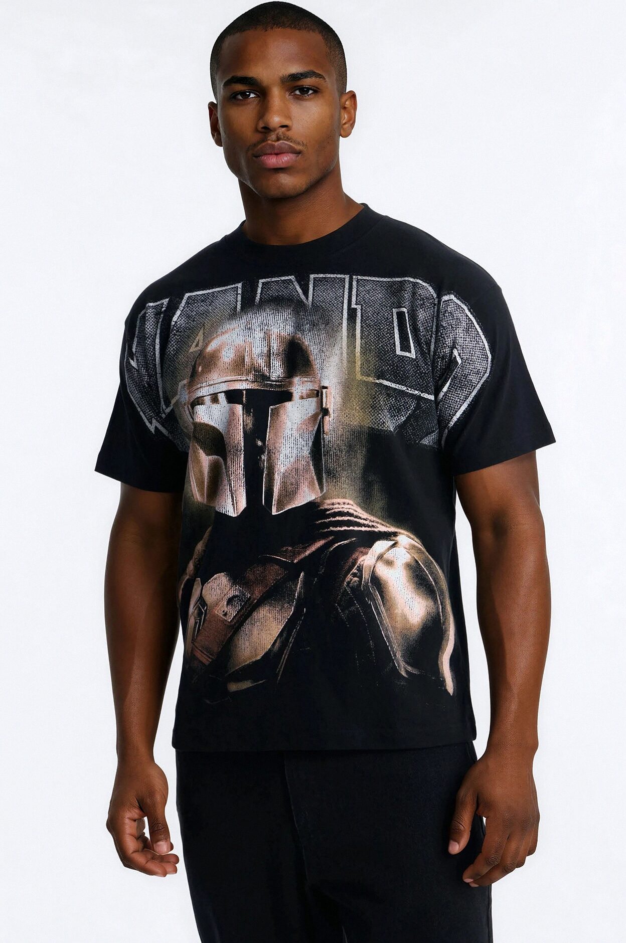 Star Wars Mandalorian Heavy Weight Boxy Short Sleeve Tee - Black