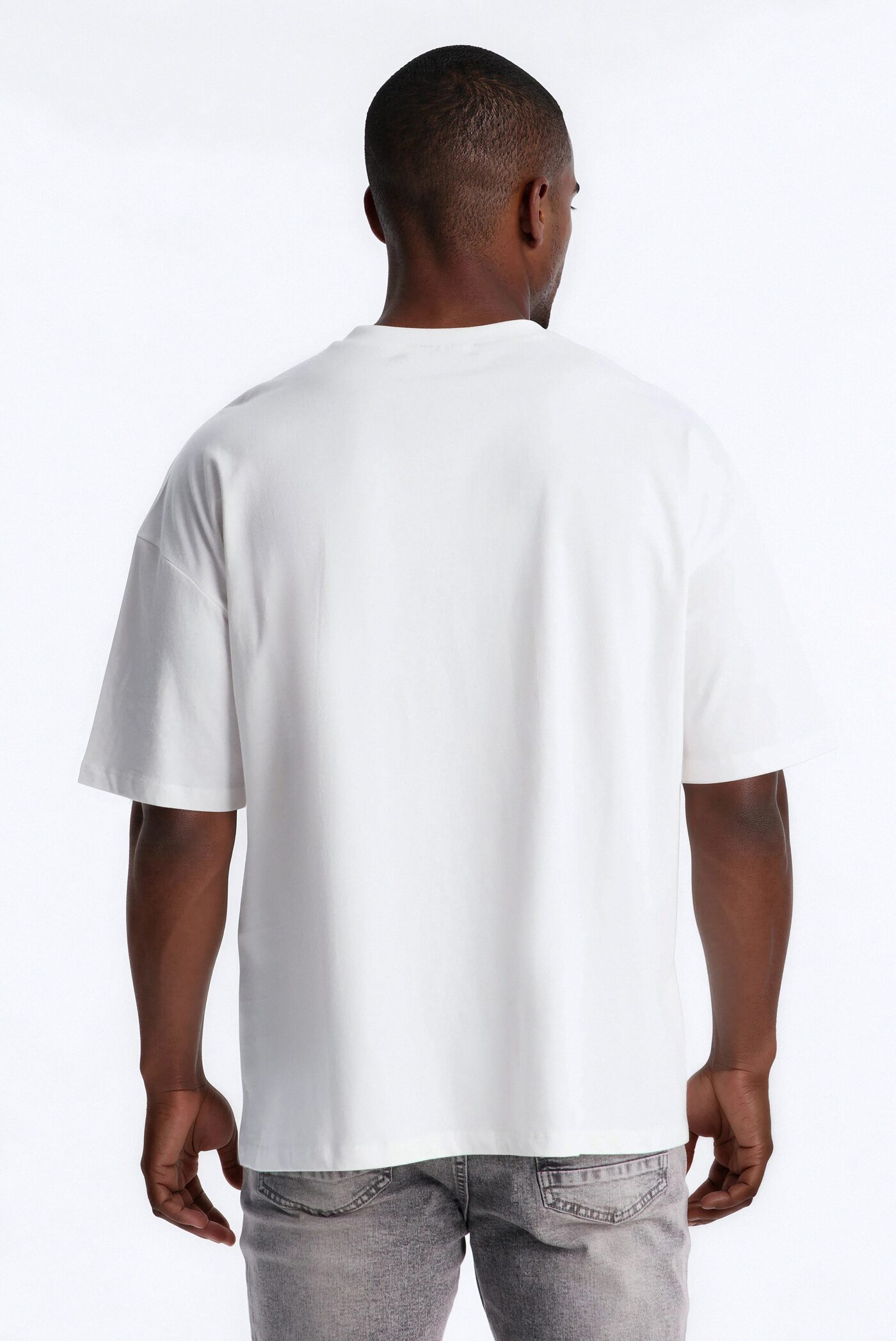 Speak On The Cross Rhinestone Oversized Short Sleeve Tee - White