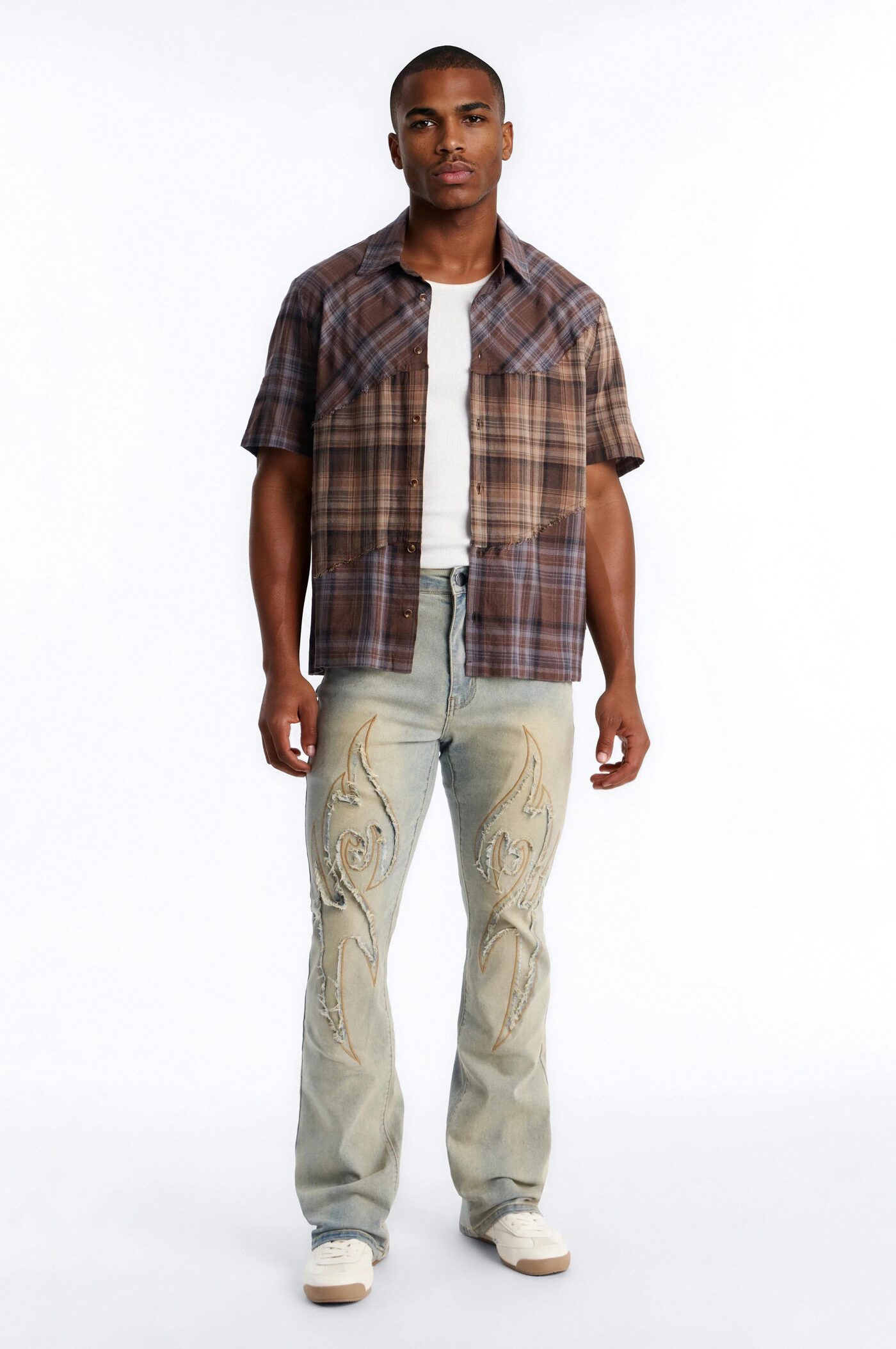 Intermix Plaid Button Up Shirt - Multi Color