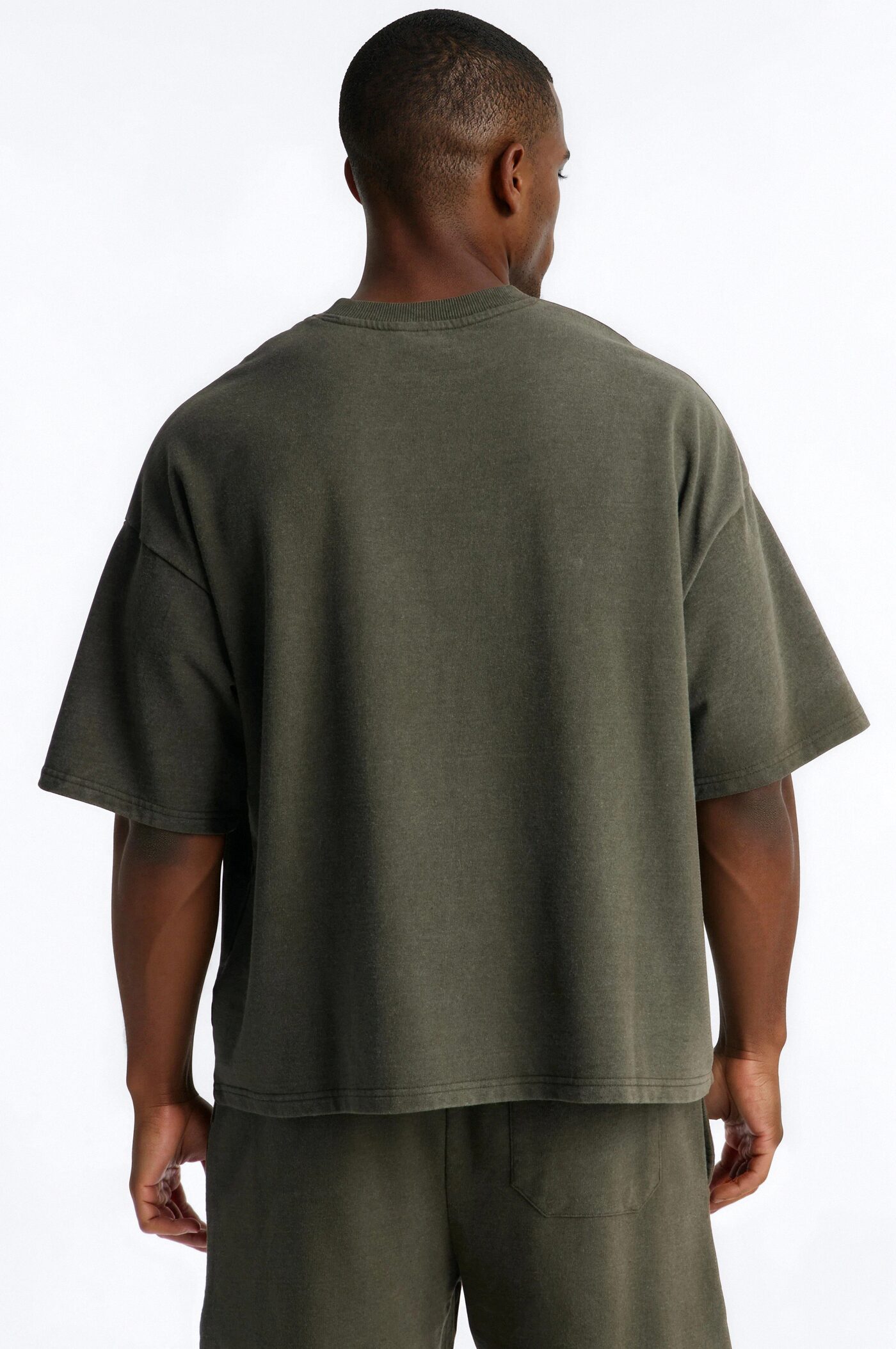 Self Made Patch Oversized French Terry Tee - Hunter Green