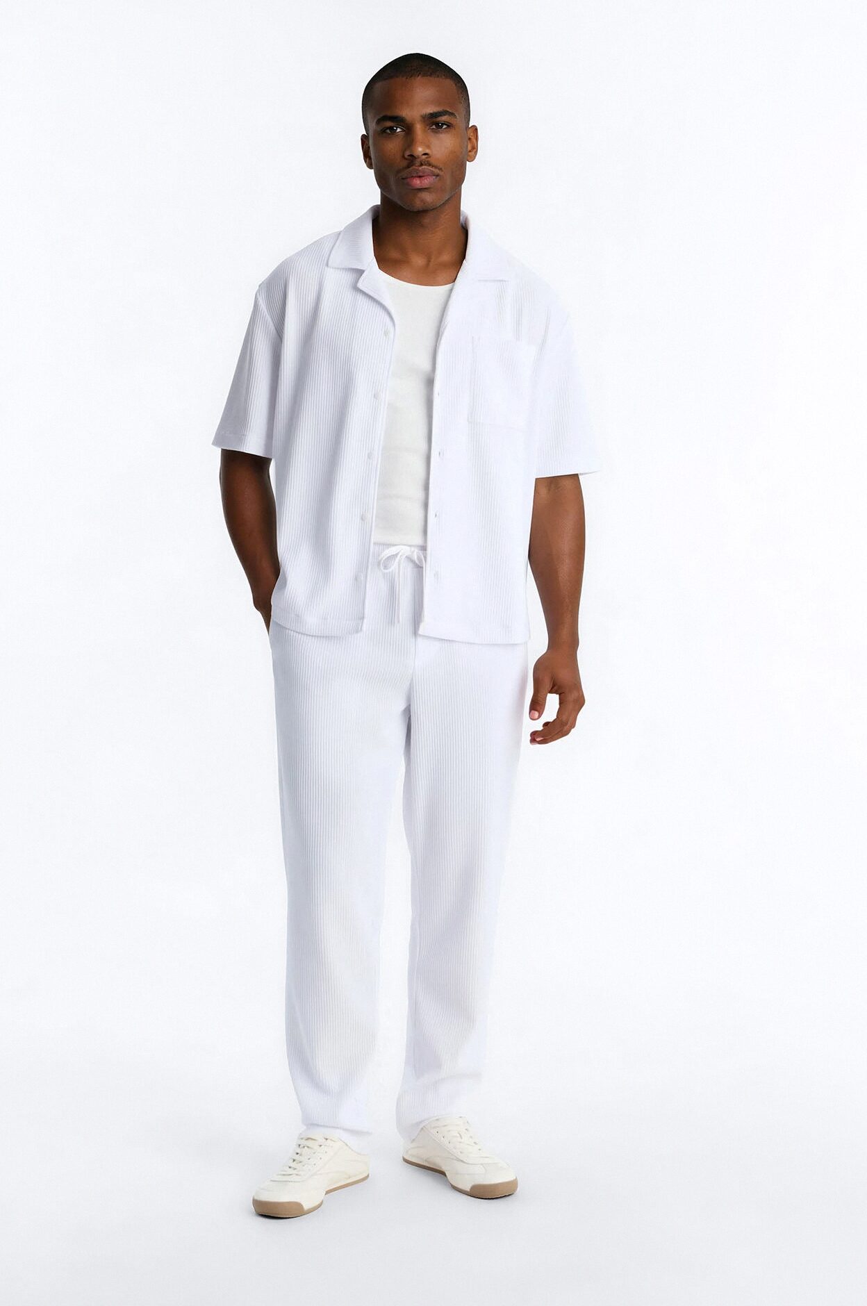 Show Up Slim Slit Pants - White