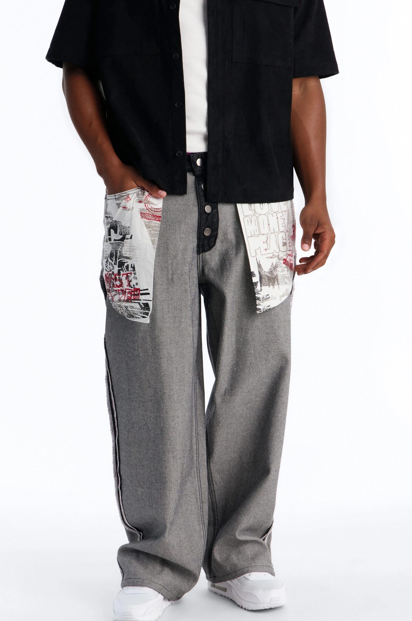 Inside Out Stacked Slim Flare Raw Denim Jean - Dark Wash