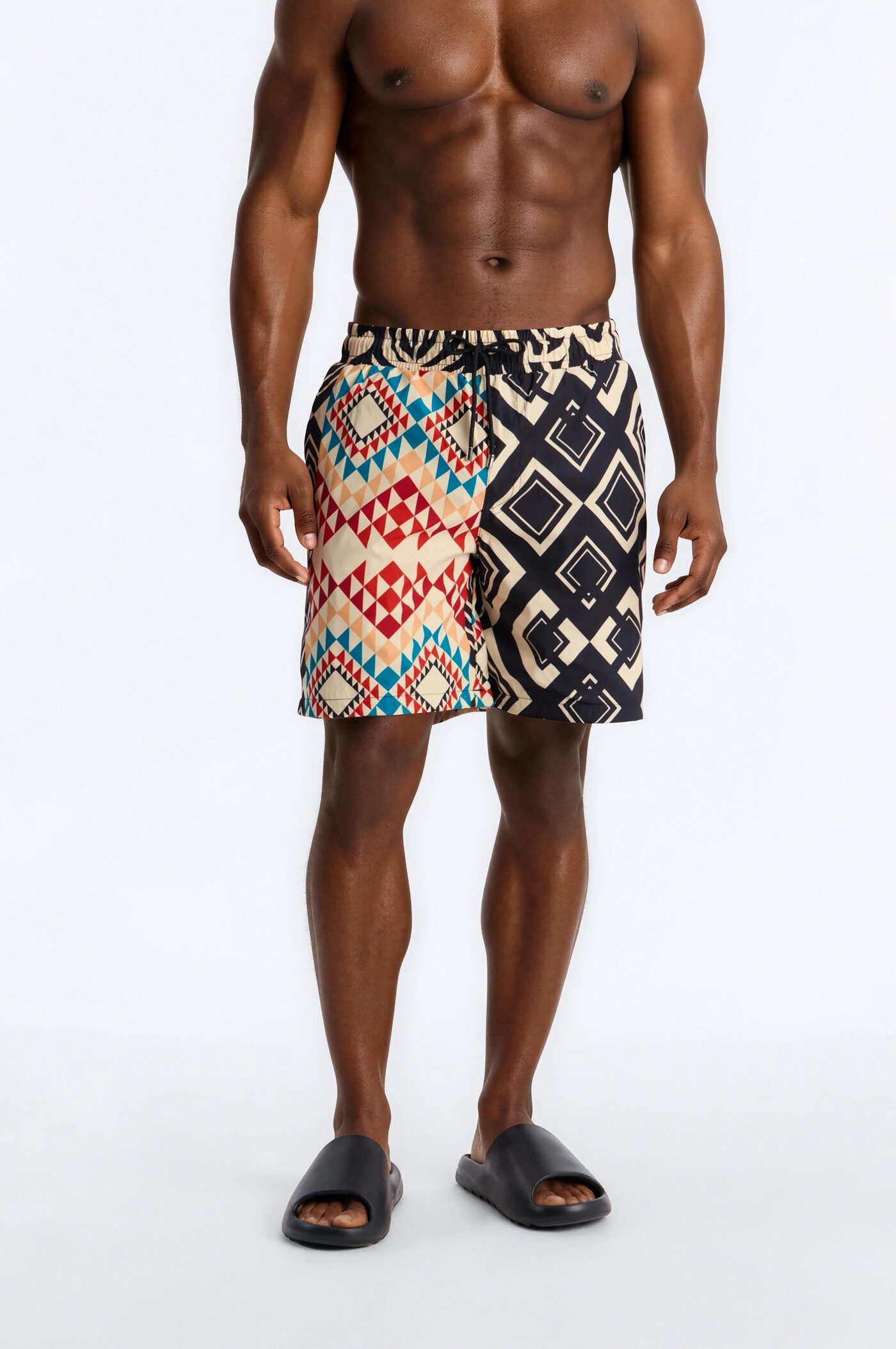 Tribal Tapestry Printed Swim Trunk 7″ - Multi Color