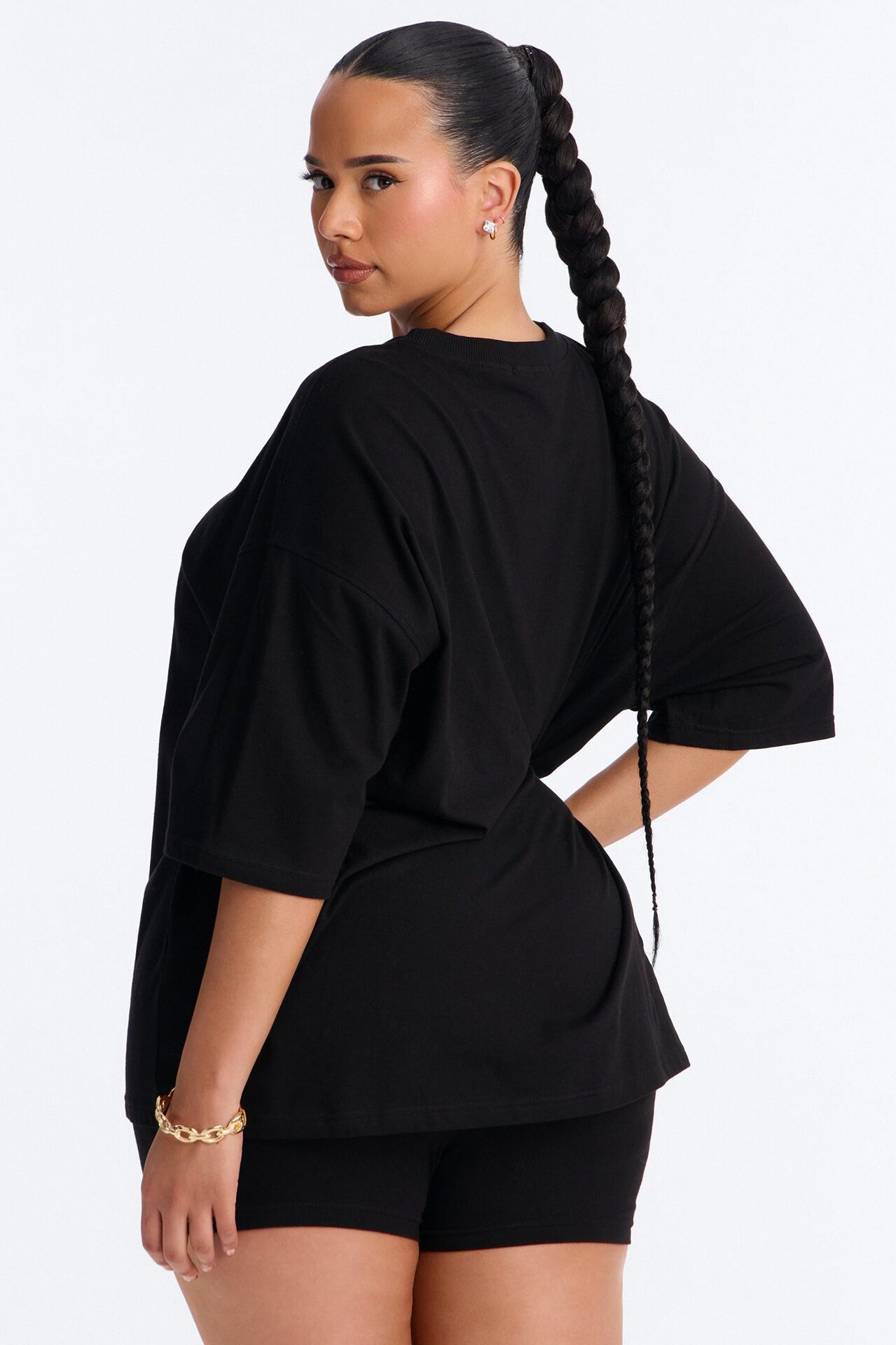 So Original Oversized T-Shirt Short Set - Black