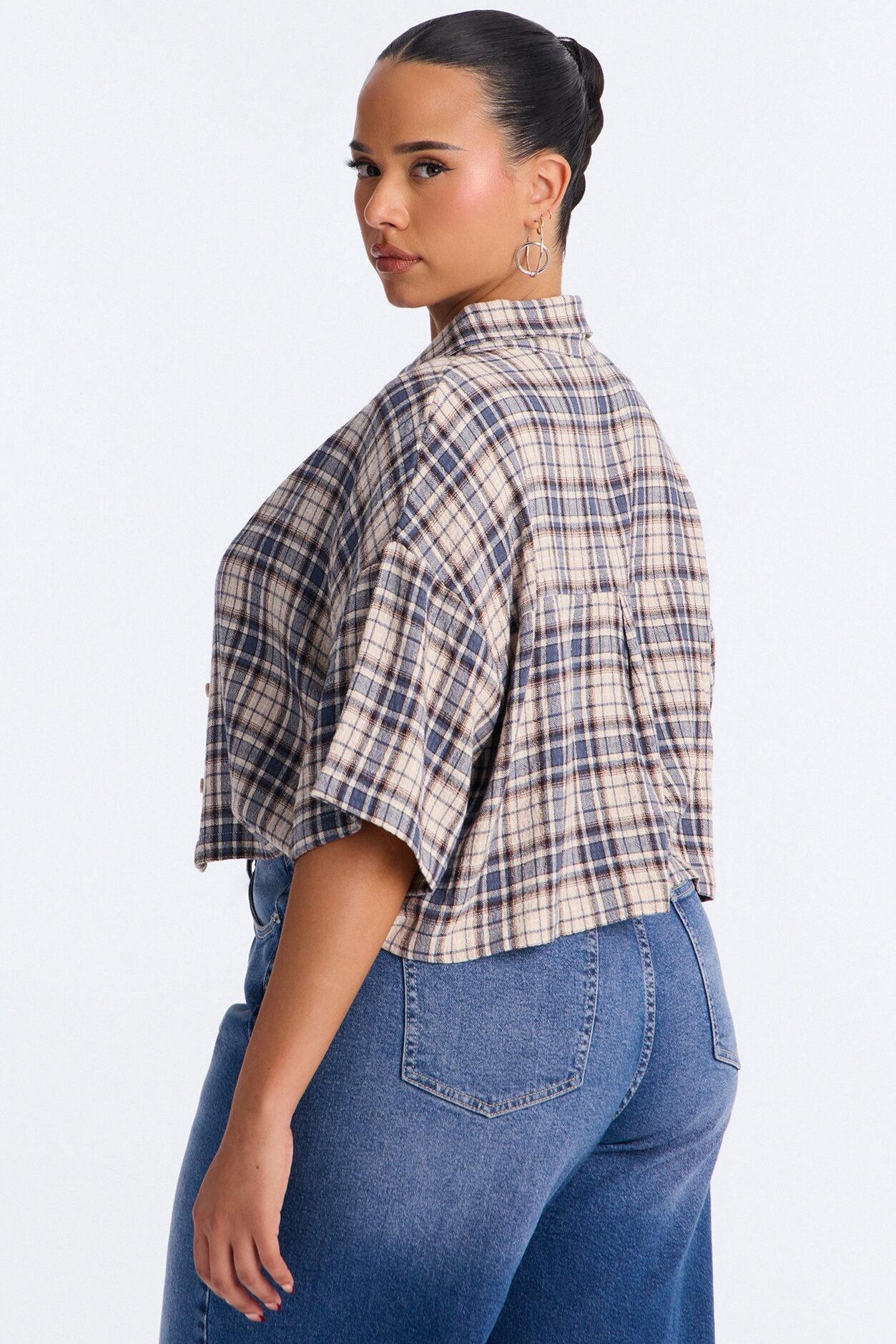Cozy Girl Plaid Shirt - Blue/combo