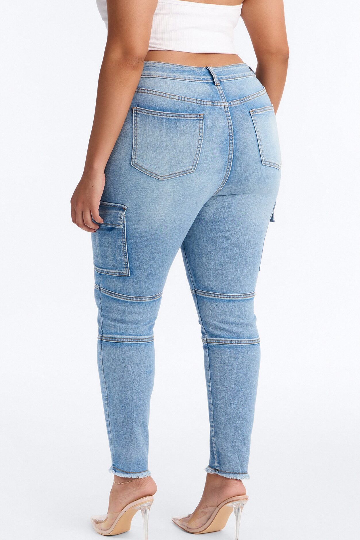 Guilty Pleasure Cargo Skinny Jeans - Light Wash