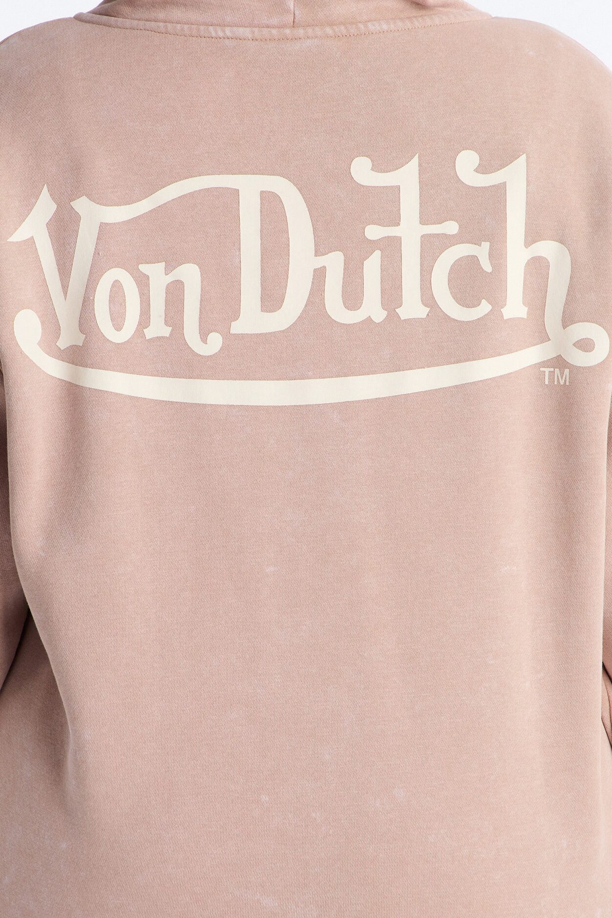 Von Dutch Washed Zip Up Sweatshirt - Taupe