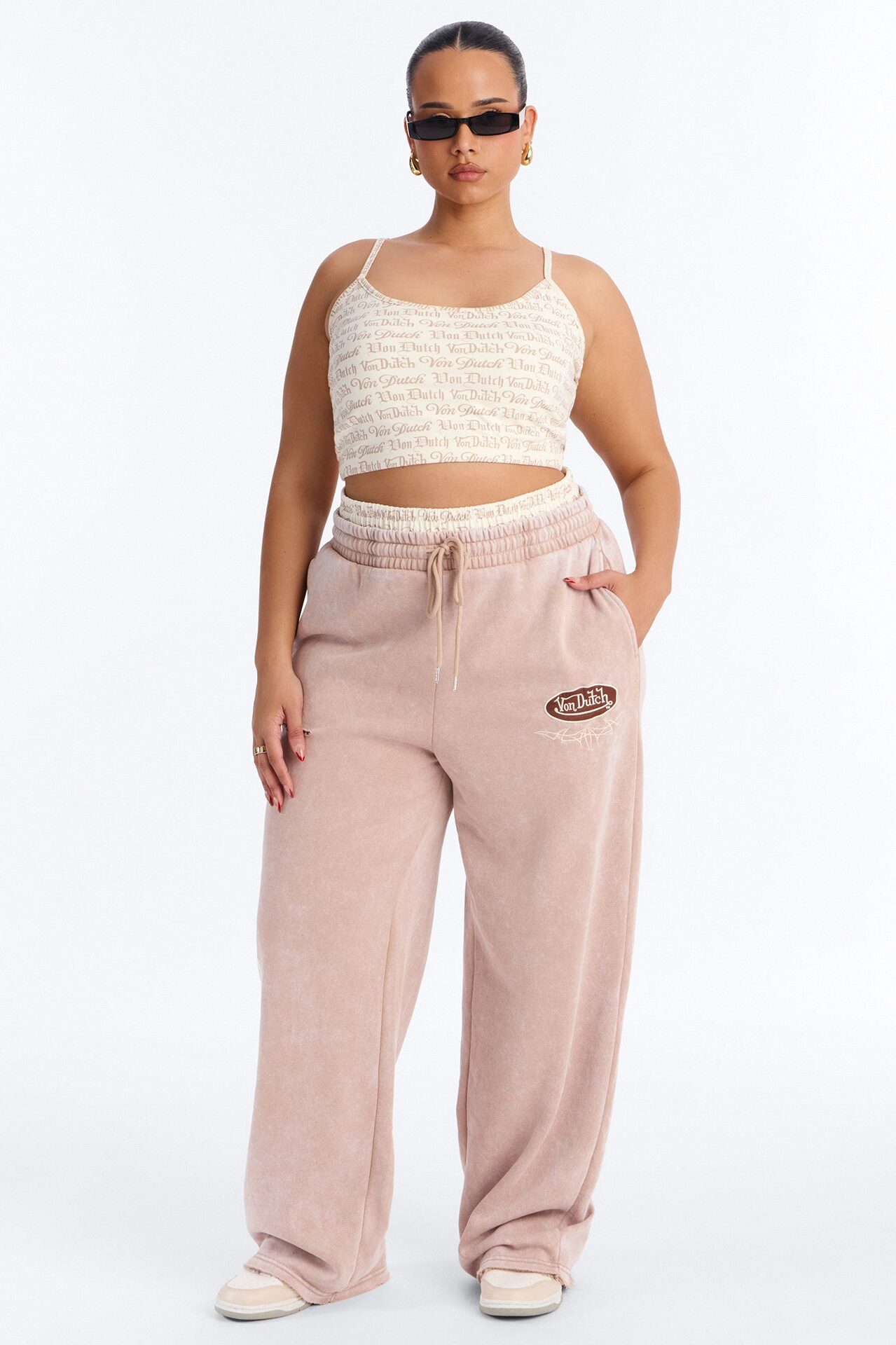 Von Dutch All Over Micro Tank - Taupe