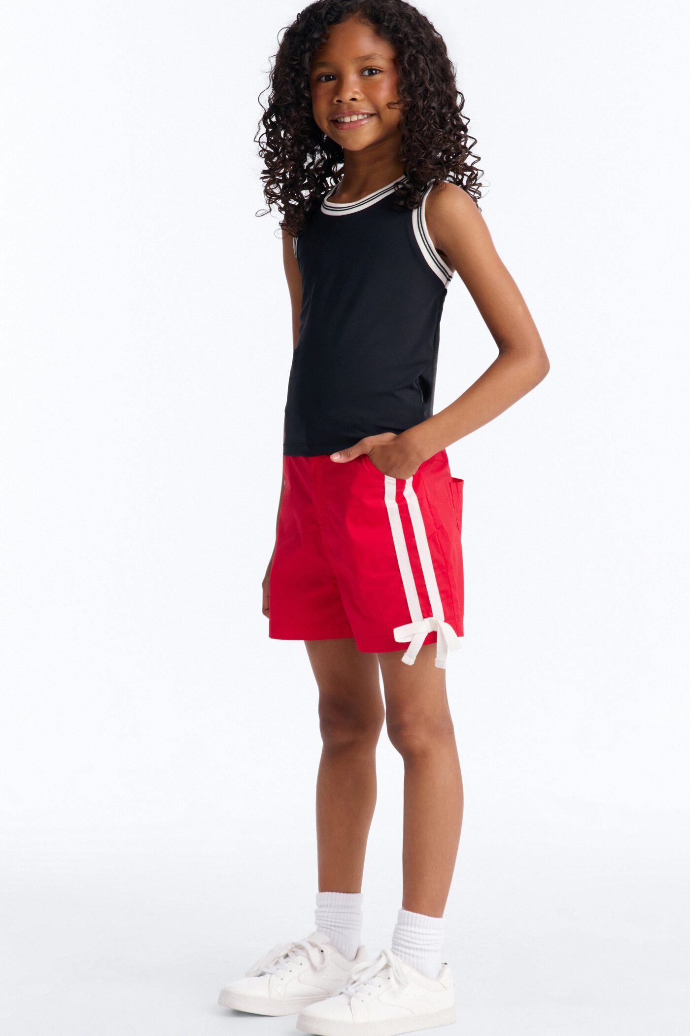 Mini Rachel Girly Poplin Short - Red