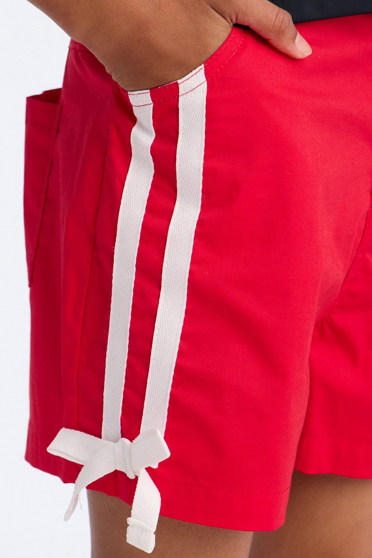 Mini Rachel Girly Poplin Short - Red