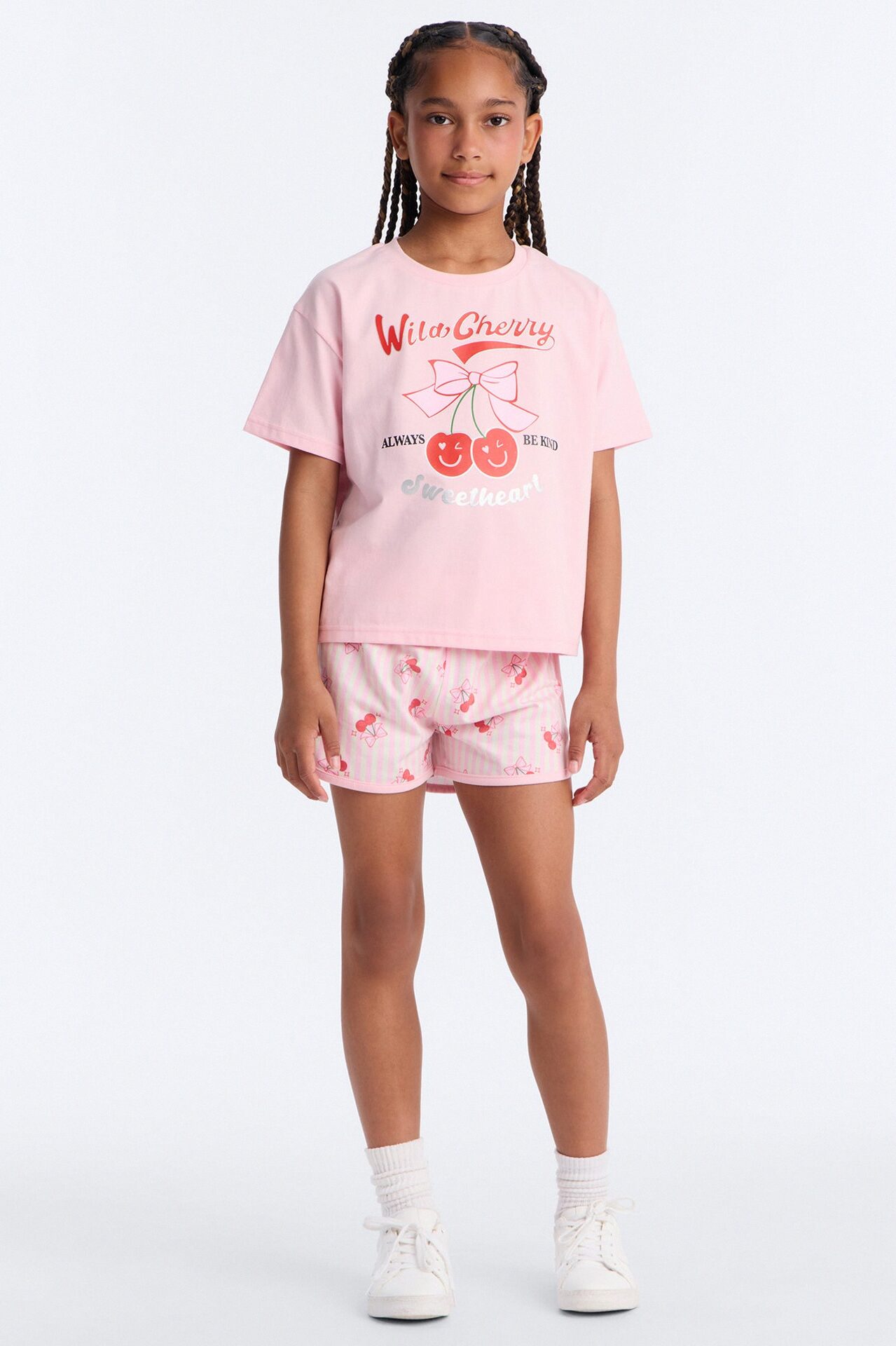 Mini Wild Cherry Short Set - Pink