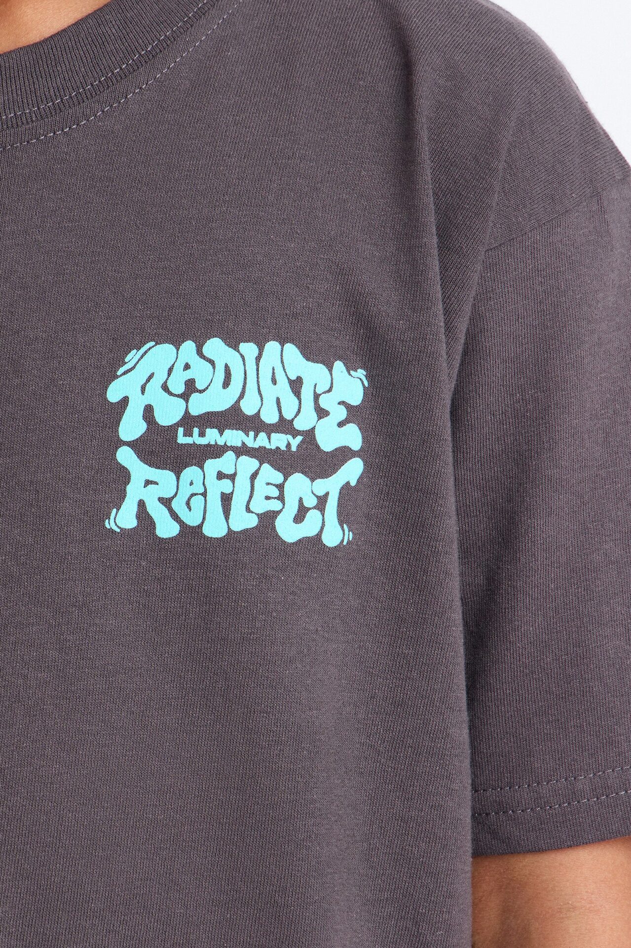 Mini Radiate Power Reflect Love Short Sleeve Tee - Charcoal