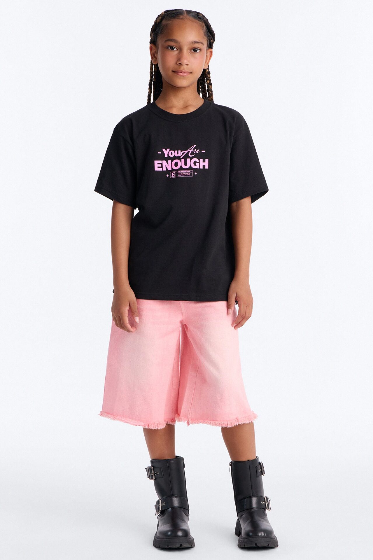 Mini You Are Enough Short Sleeve Tee - Black