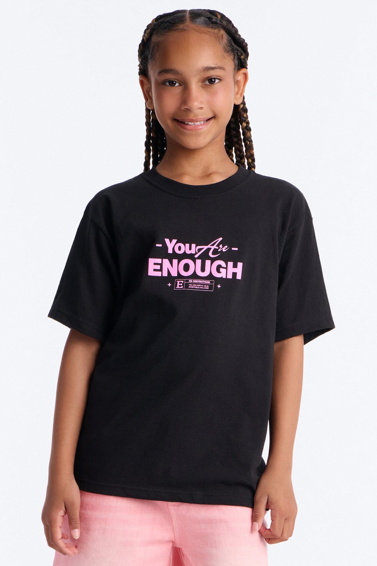 Mini You Are Enough Short Sleeve Tee - Black