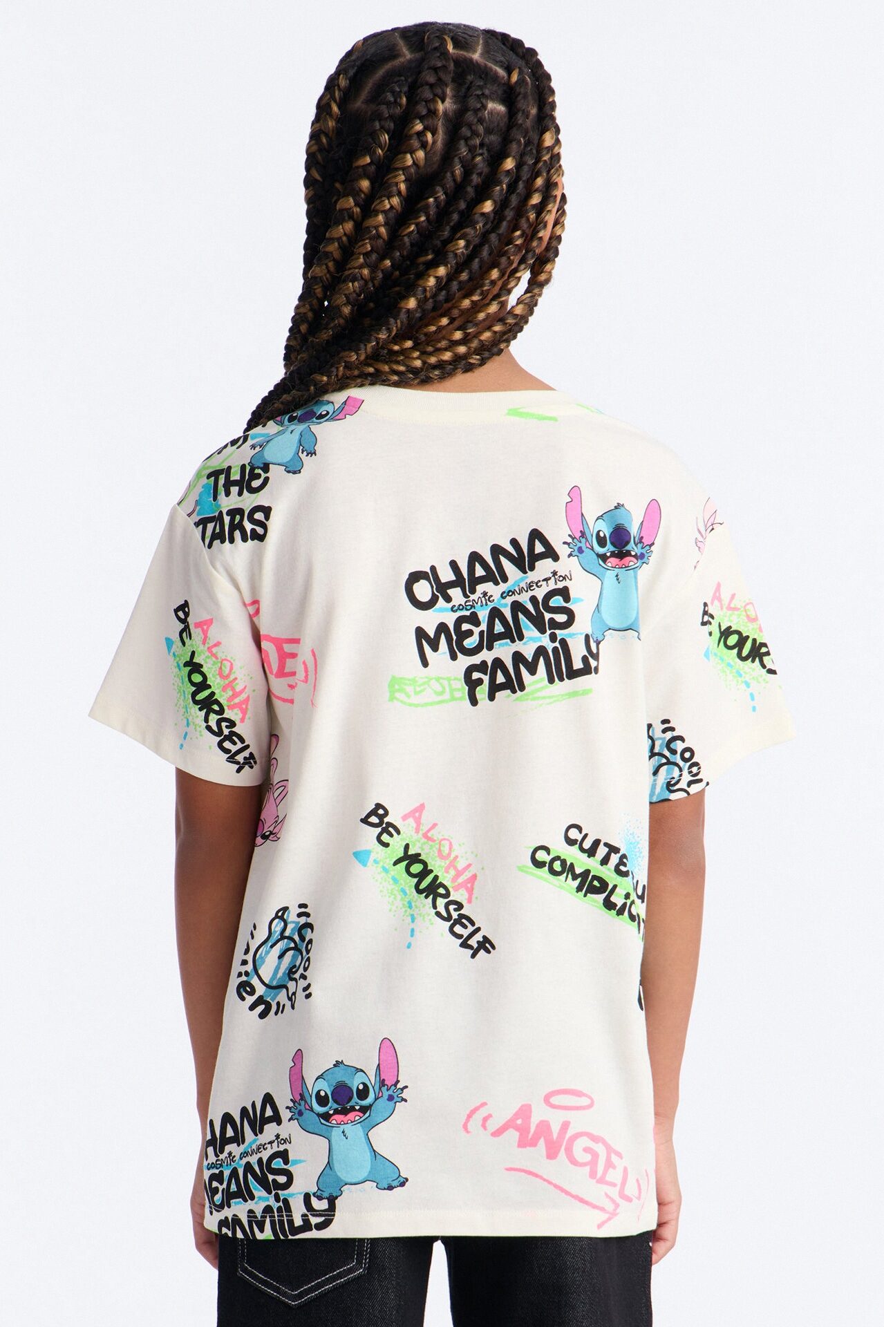 Mini Stitch And Angel Cute But Complicated Short Sleeve Tee - Cream